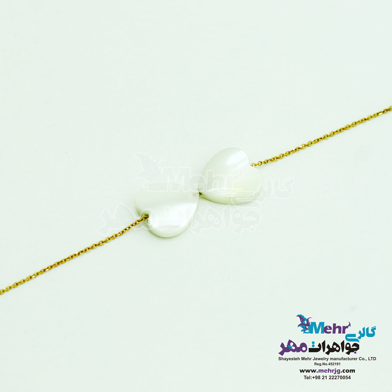 دستبند طلا - طرح صدف قلب