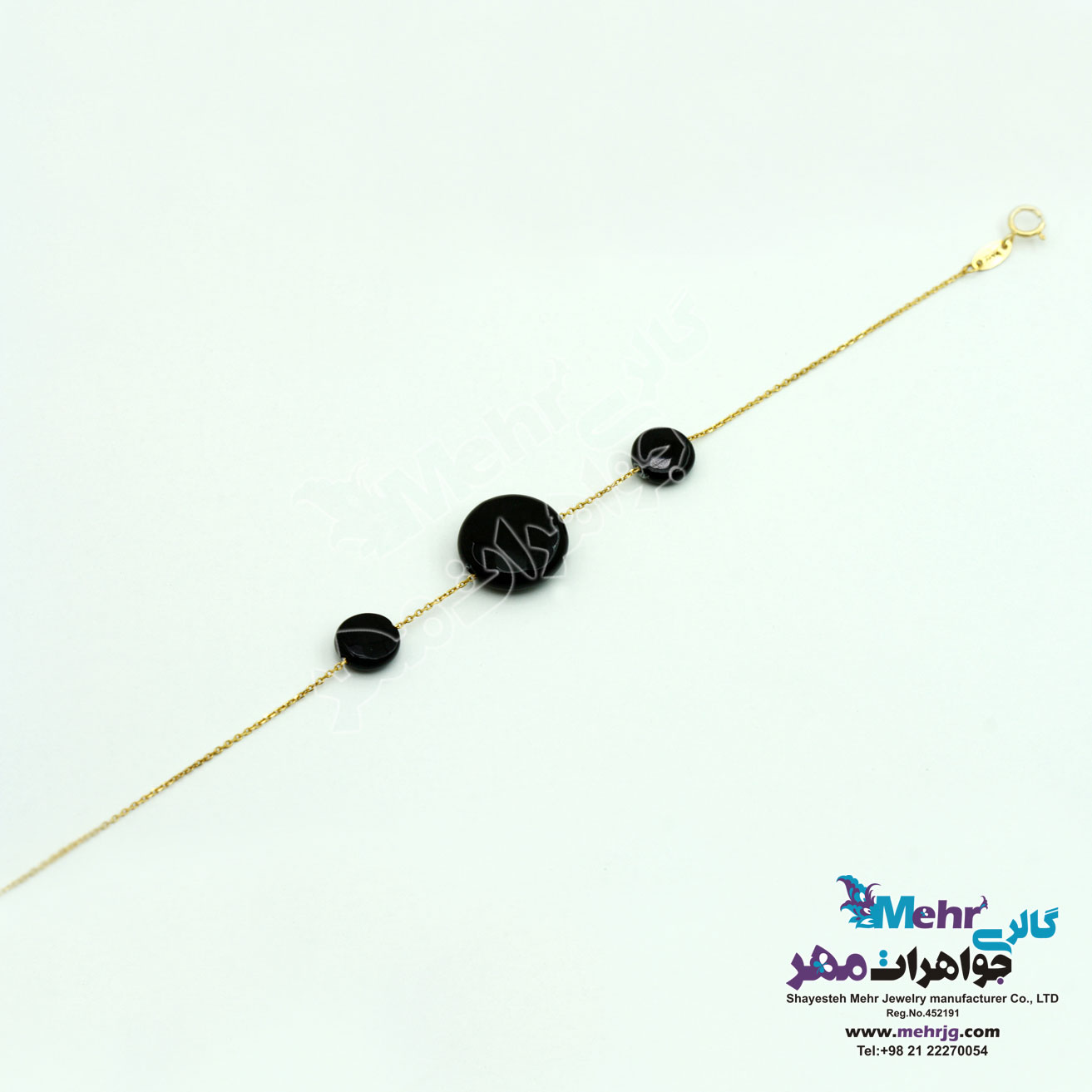 دستبند طلا و سنگ - طرح سنگ انیکس