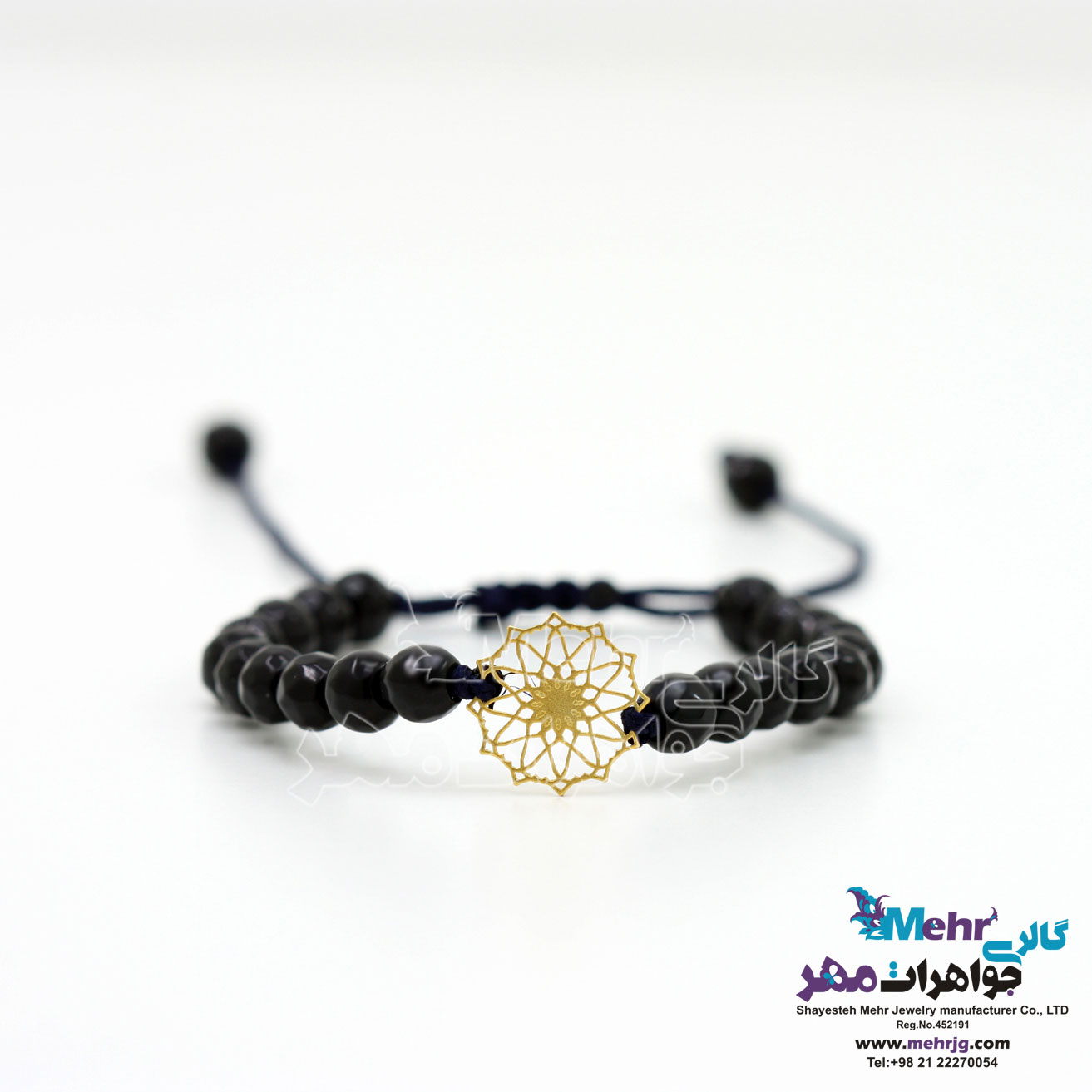 دستبند طلا و سنگ - طرح شمسه