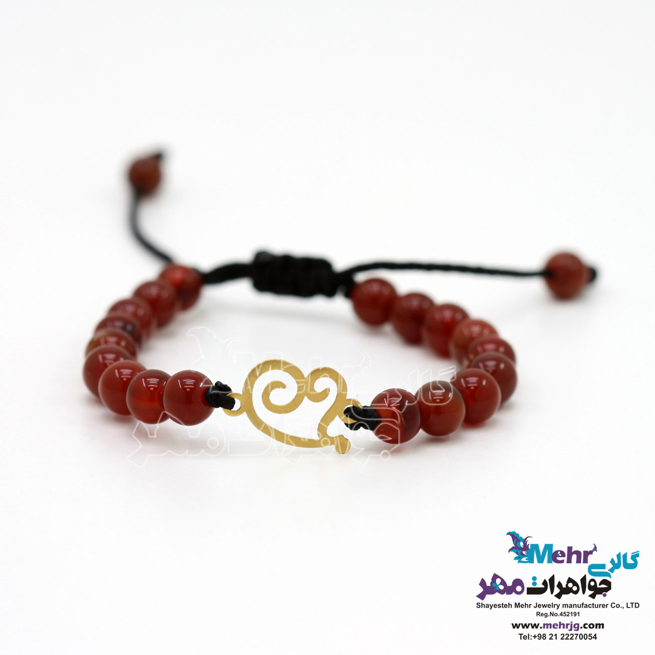 دستبند طلا و سنگ - طرح قلب