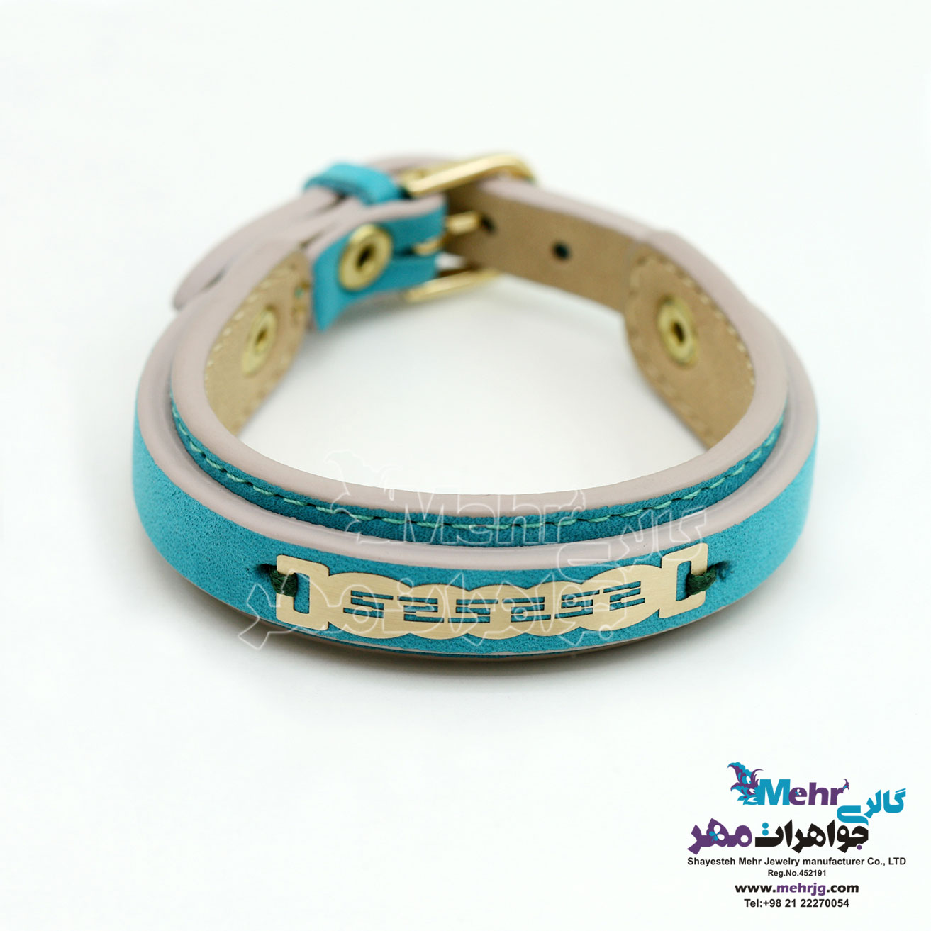 دستبند طلا و چرم - طرح ابر