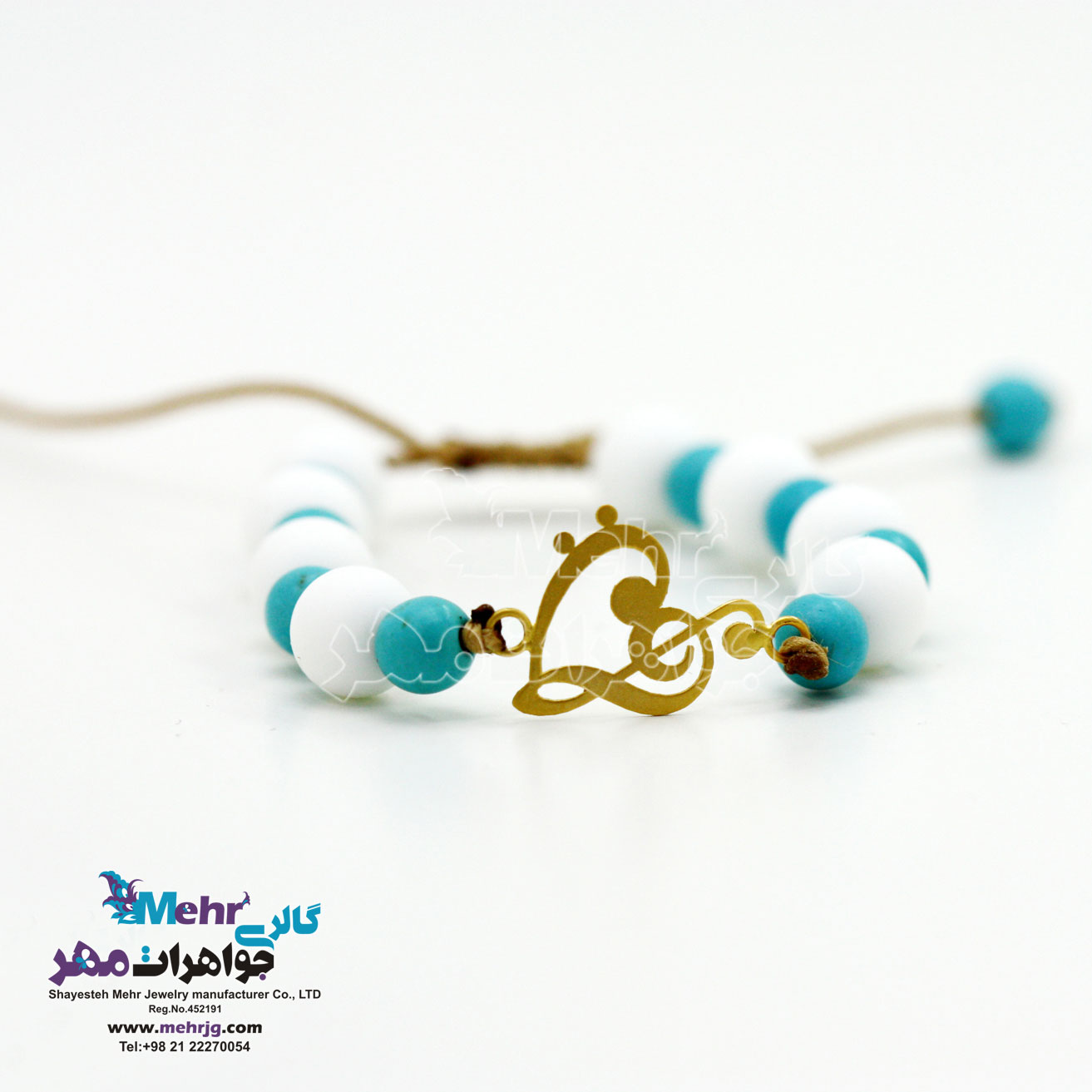 دستبند طلا و سنگ - طرح قلب