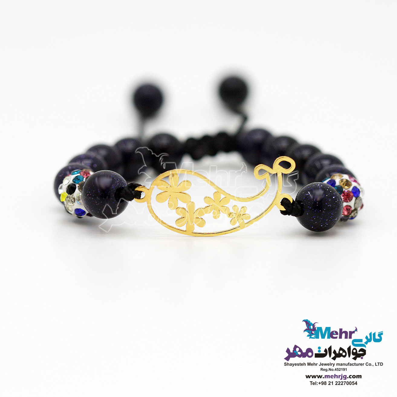 دستبند طلا و سنگ - طرح بته‌جقه