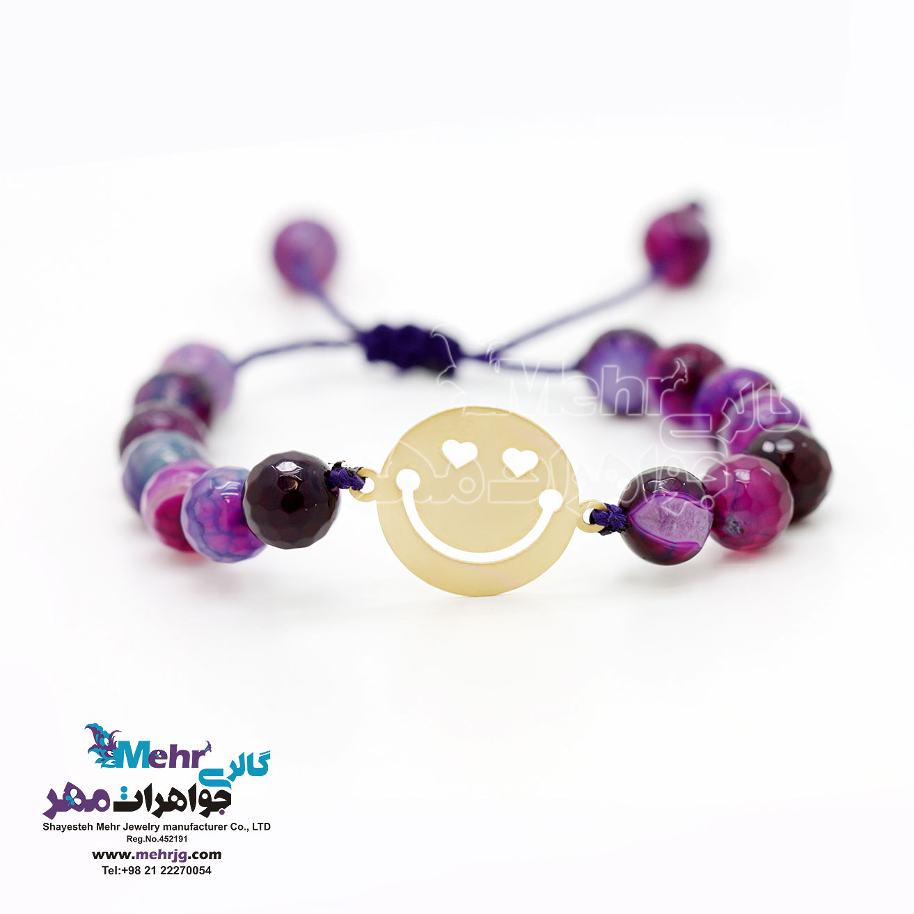 دستبند طلا و سنگ - طرح ایموجی