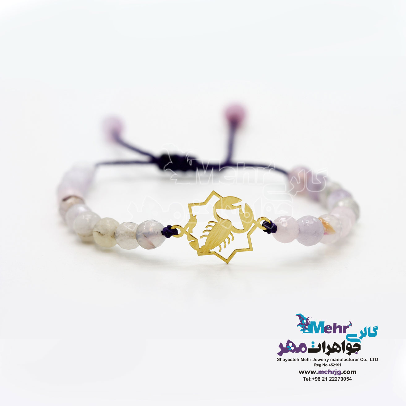 دستبند طلا و سنگ - ماه تولد آبان