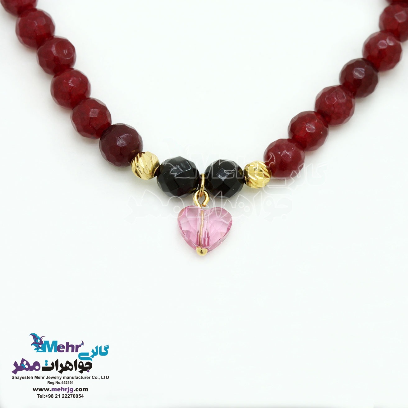 گردنبند طلا و سنگ - سواروسکی قلب