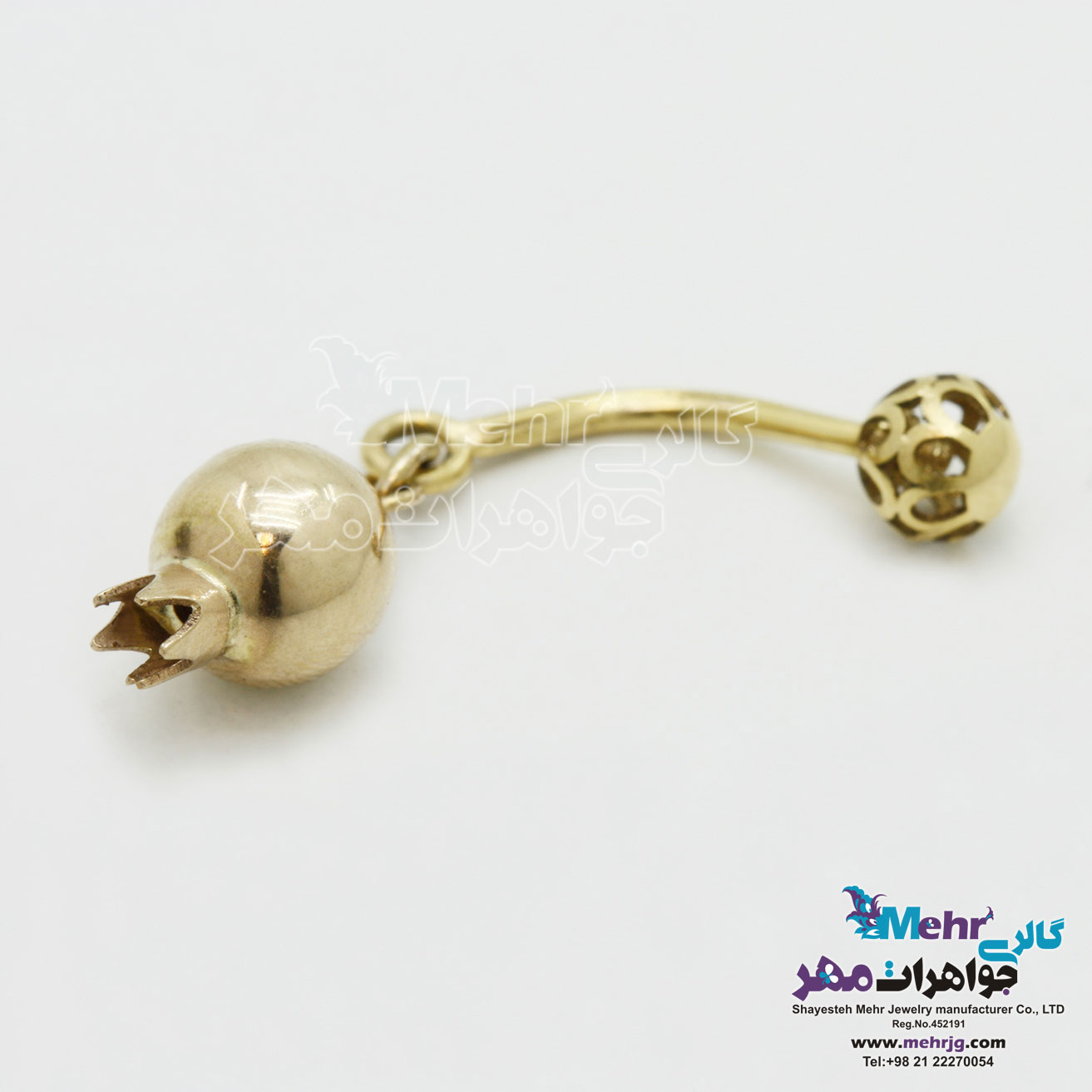 پیرسینگ طلا - طرح انار