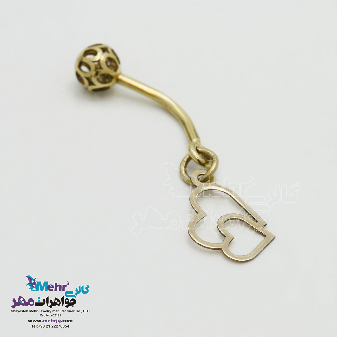 پیرسینگ طلا - طرح قلب