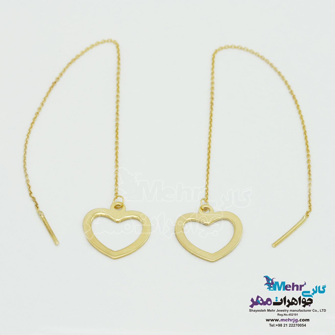 گوشواره طلا - طرح قلب