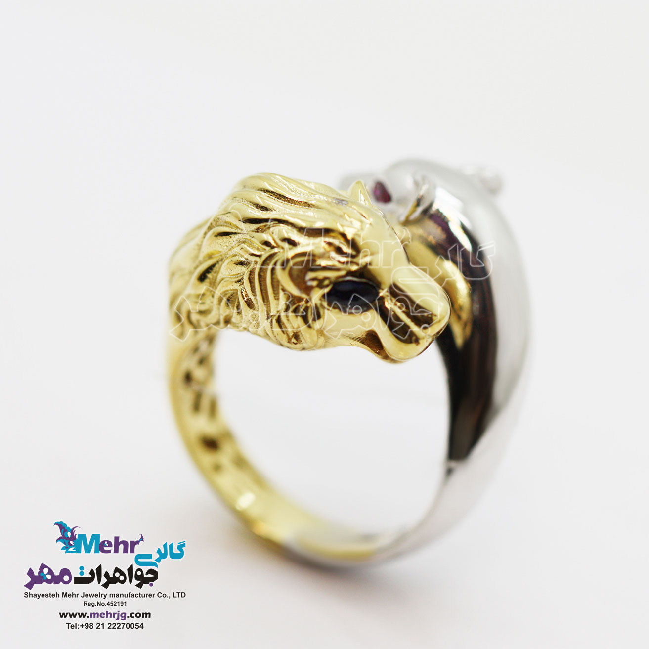 انگشتر طلا - طرح شیر و ببر