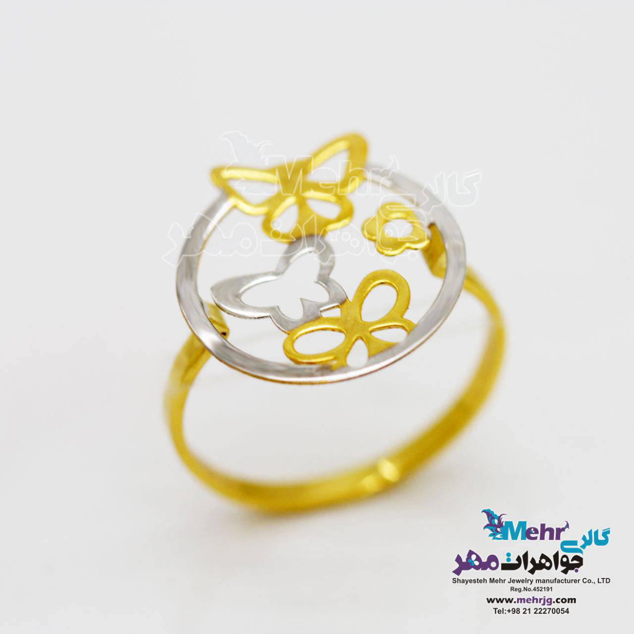 انگشتر طلا - طرح پروانه