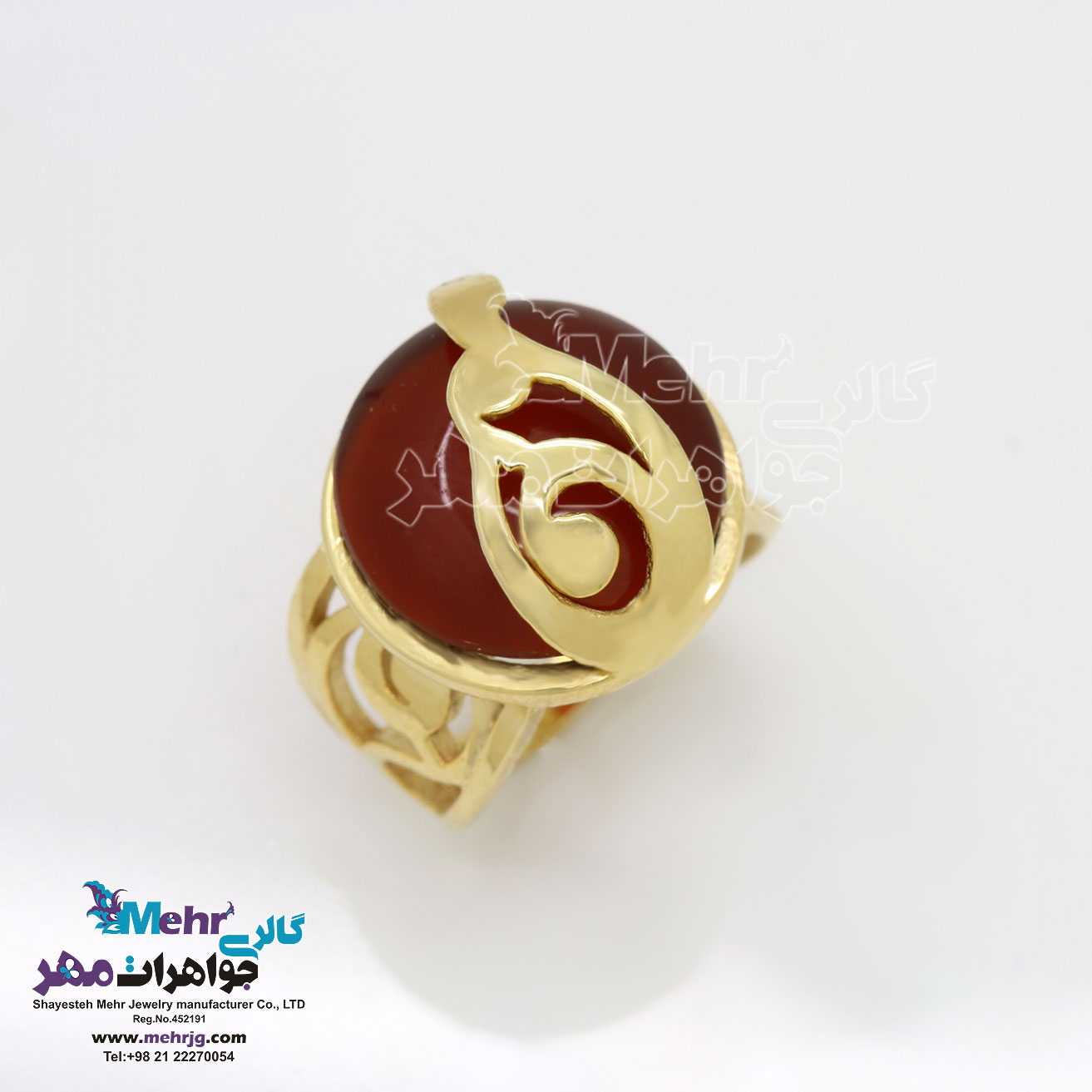 انگشتر طلا - سنگ عقیق