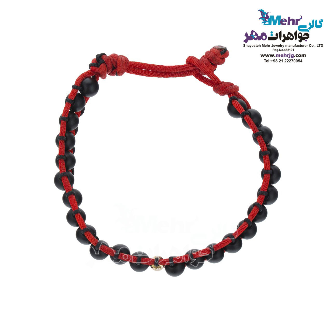 دستبند طلا و سنگ - طرح گوی تراش