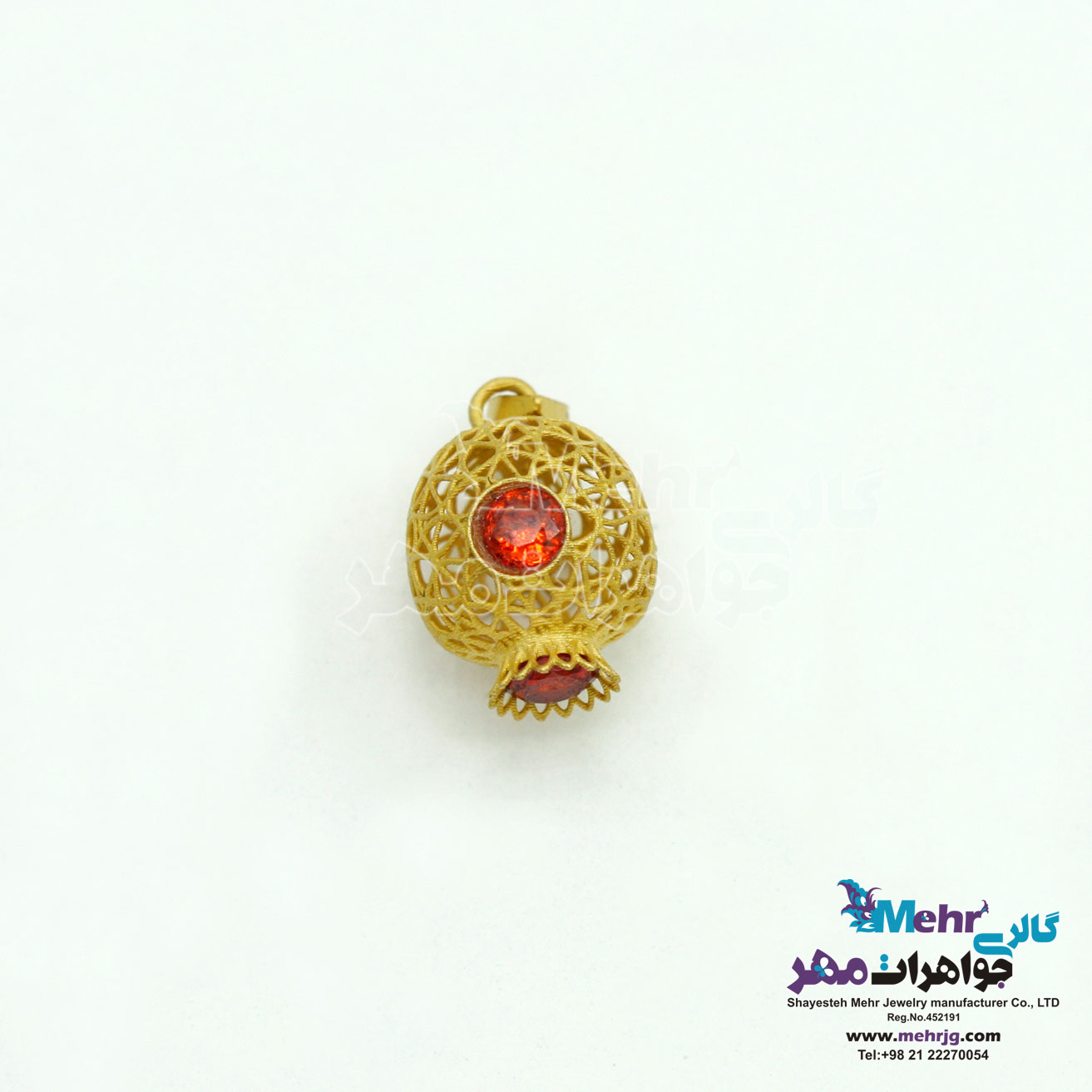 آویز طلا - طرح انار توری