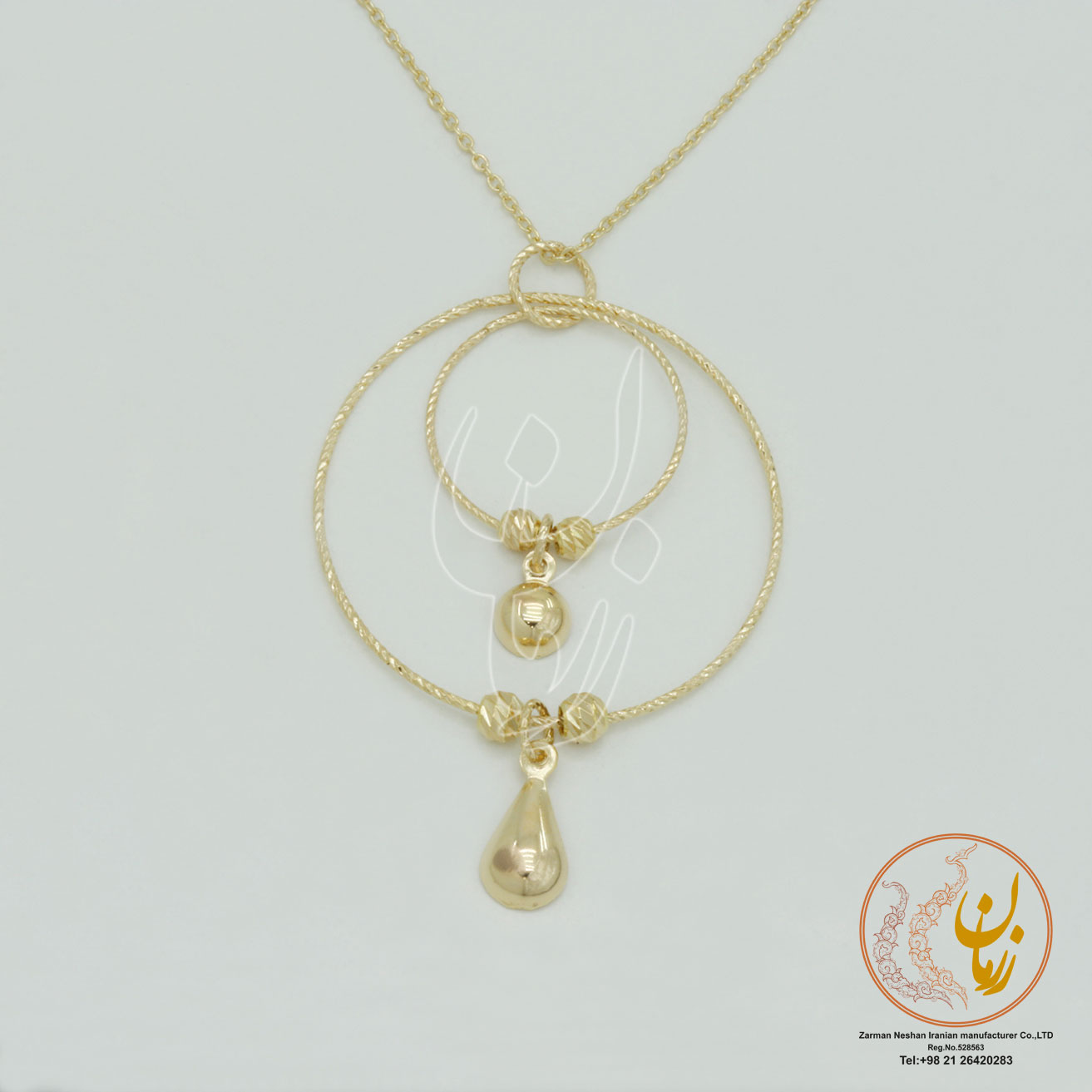 گردنبند طلا - طرح دو دایره