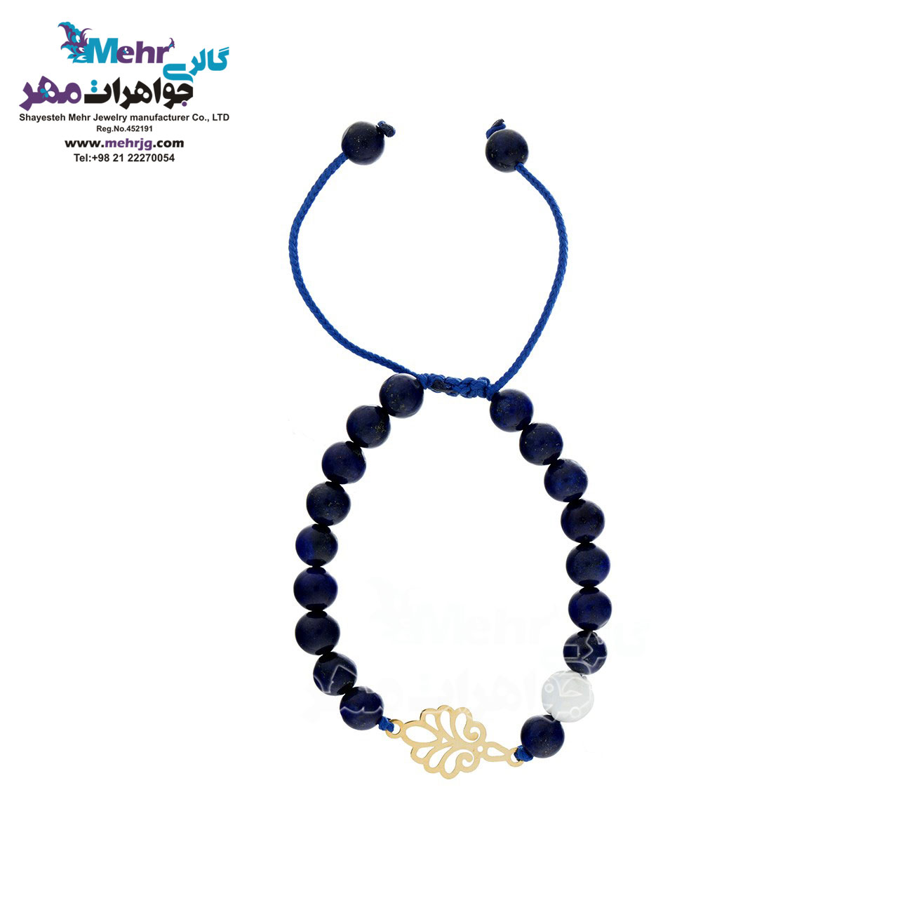 دستبند طلا و سنگ - طرح طاووس
