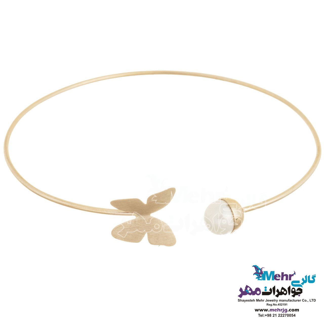 دستبند النگویی طلا - طرح پروانه
