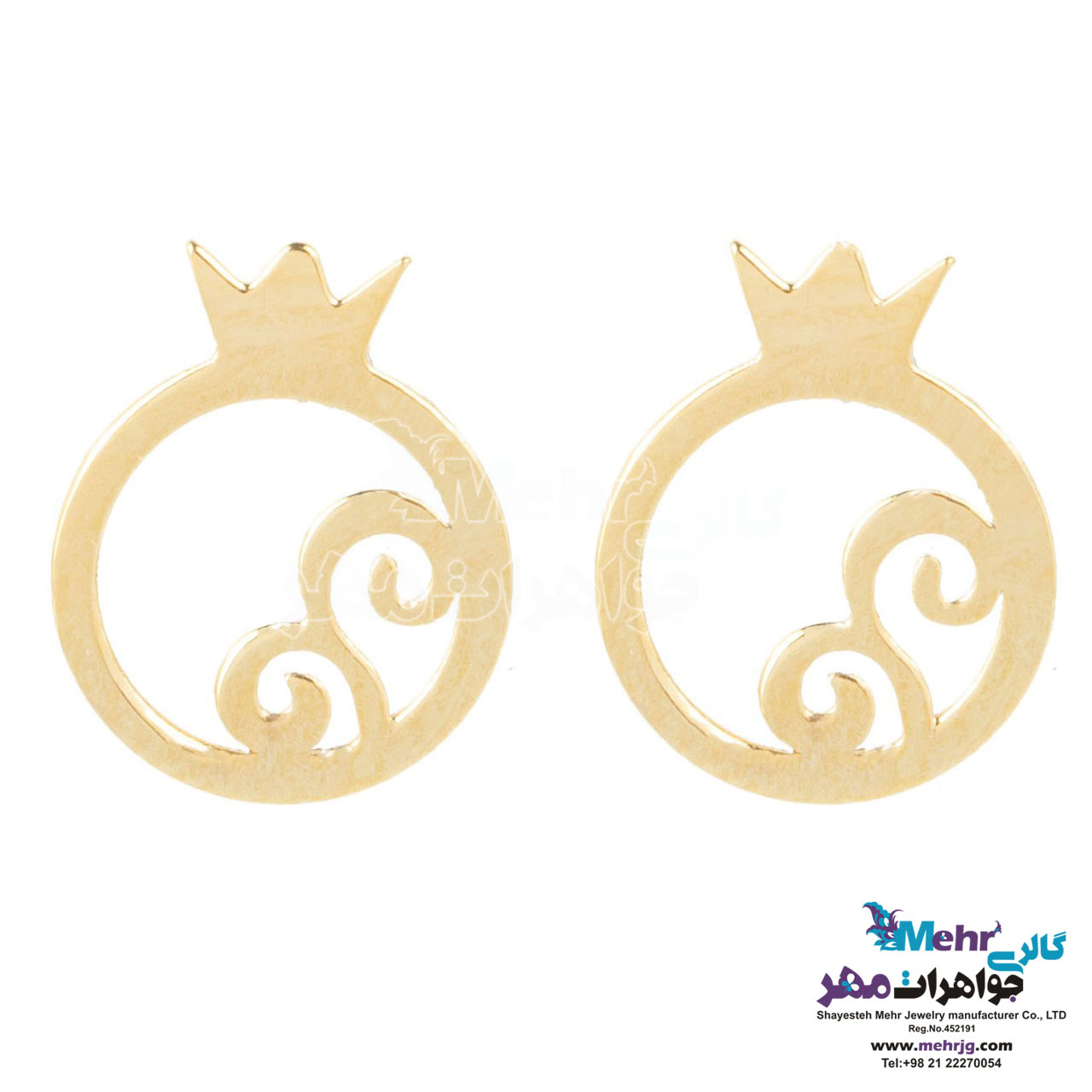 گوشواره طلا - طرح انار