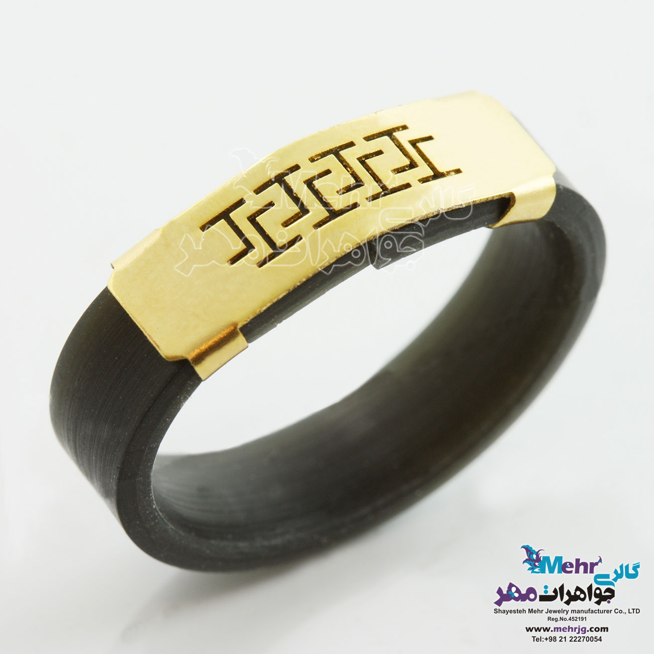 انگشتر طلا و چرم - طرح پلکانی