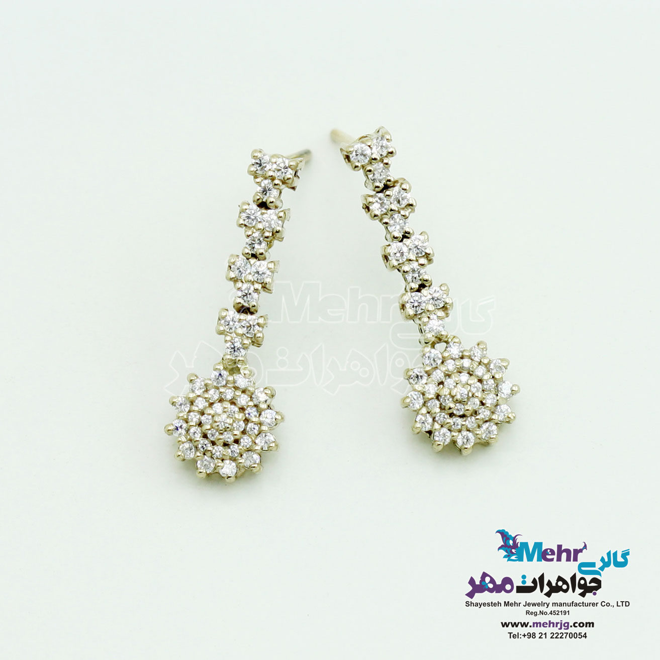 گوشواره طلا - طرح گل خورشیدی