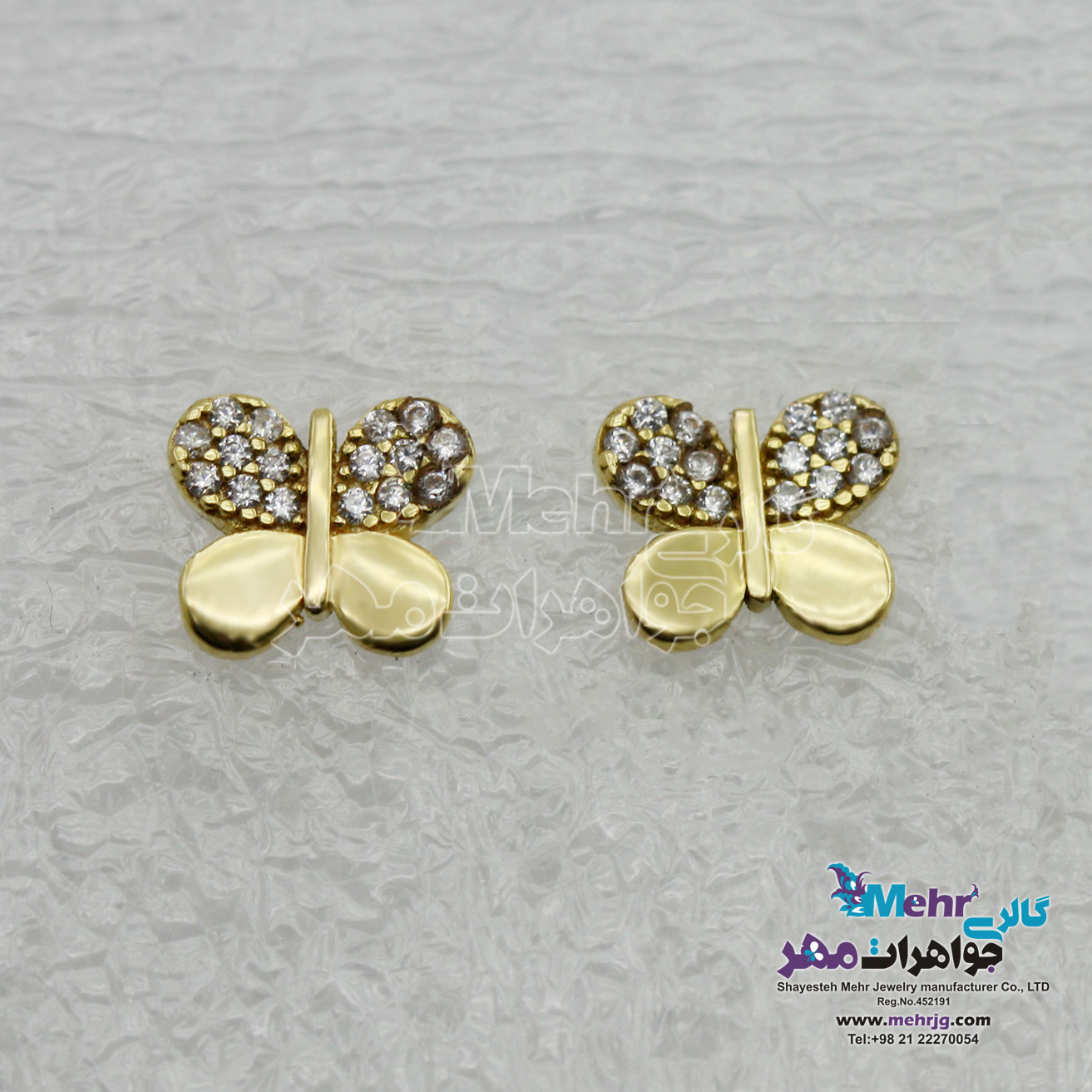 گوشواره طلا - طرح پروانه