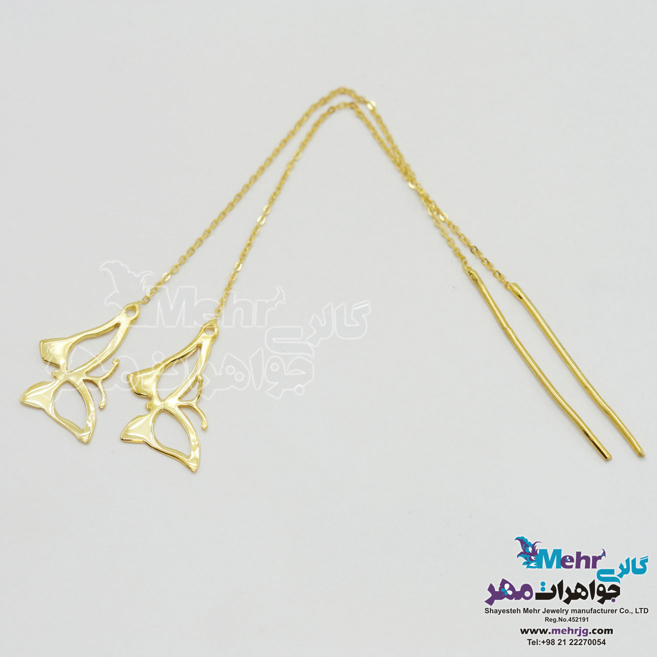 گوشواره طلا - طرح پروانه