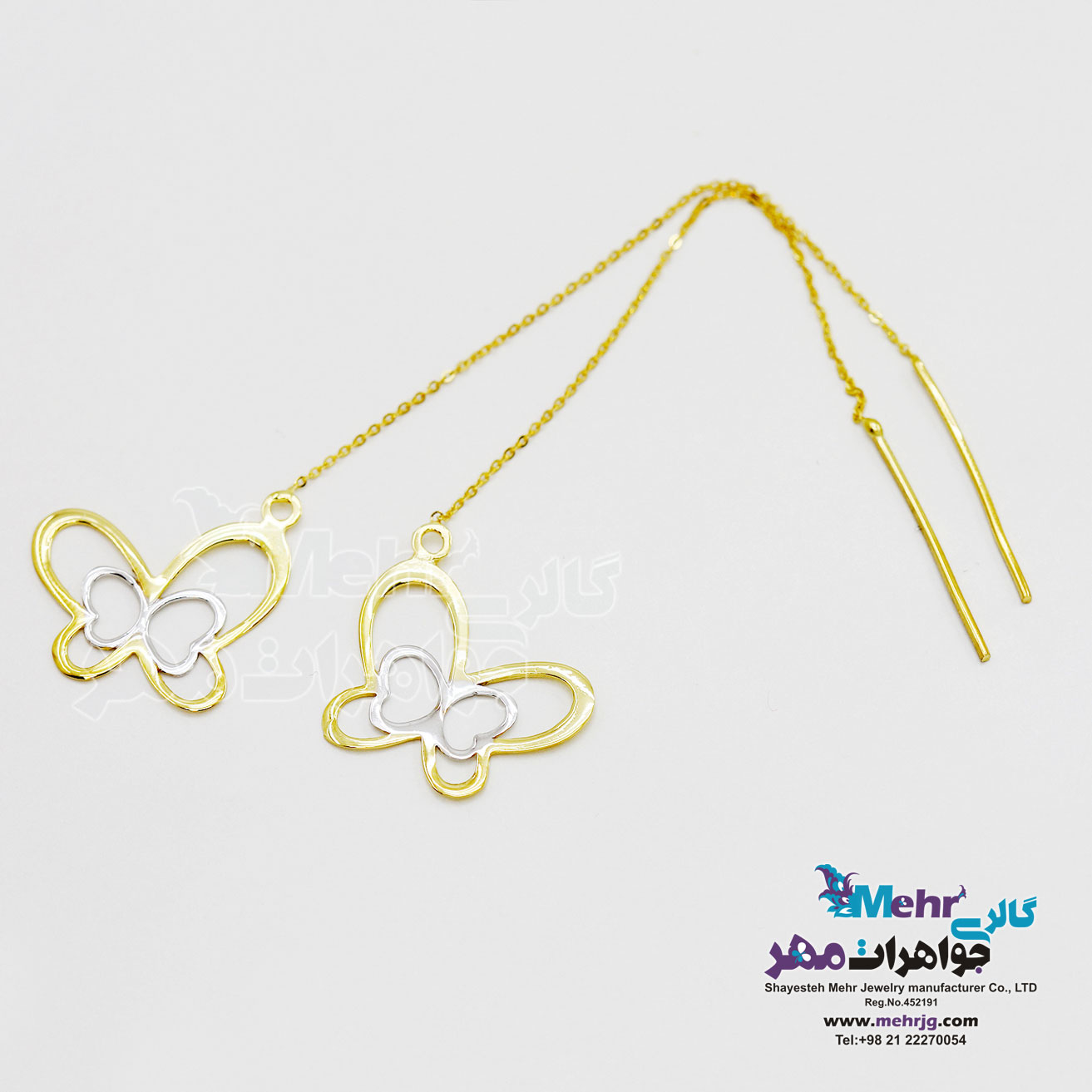 گوشواره طلا - طرح پروانه
