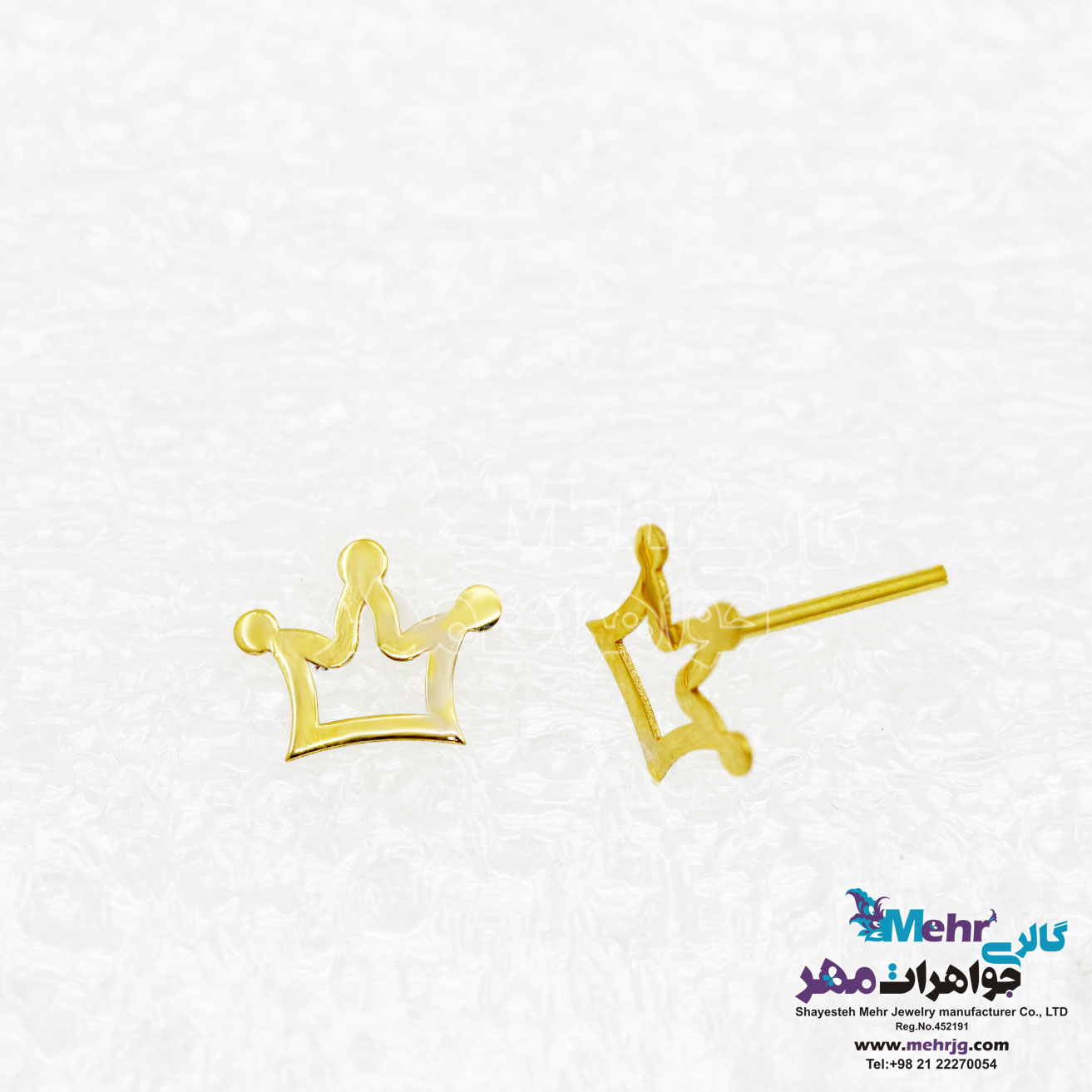 گوشواره طلا - طرح تاج