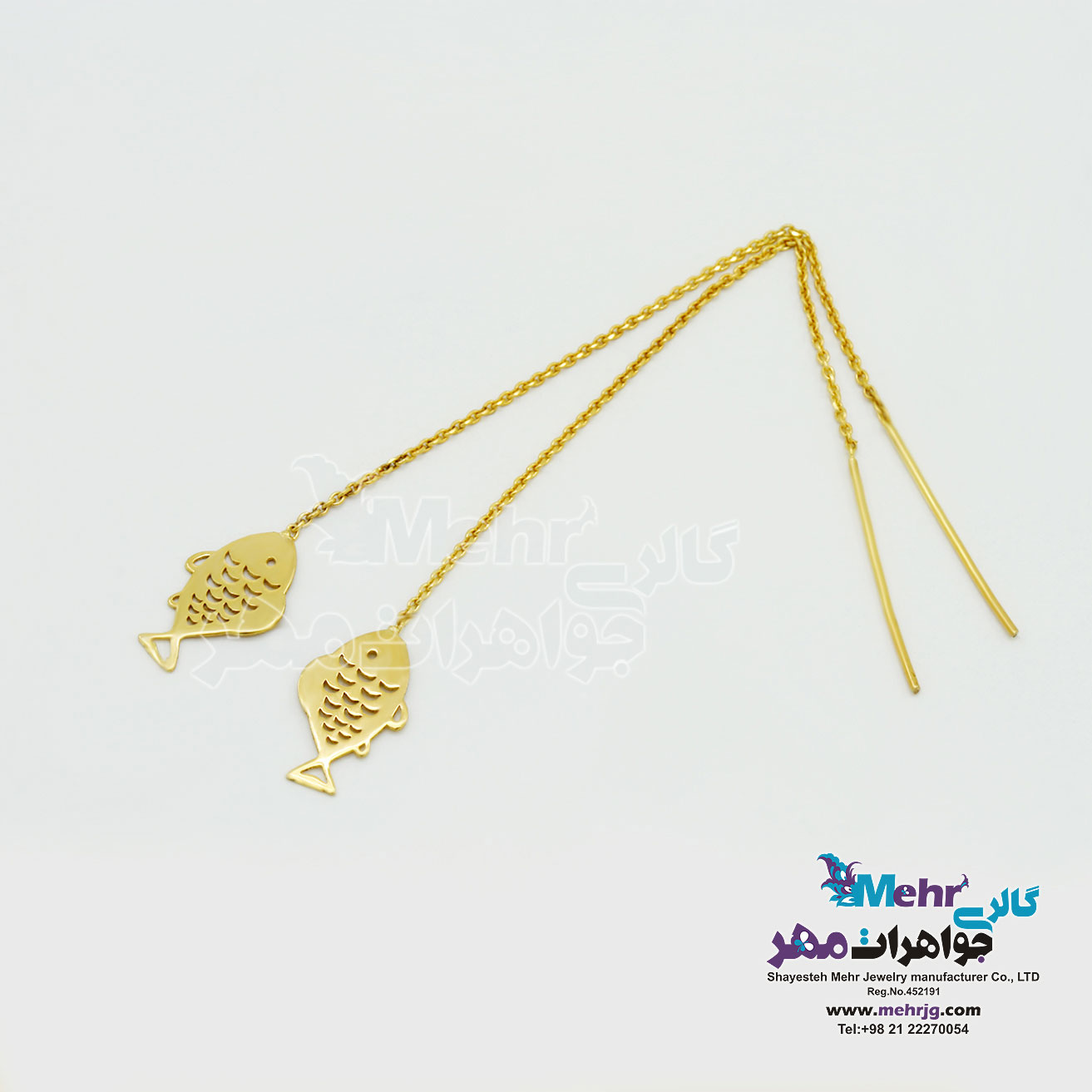 گوشواره طلا - طرح ماهی