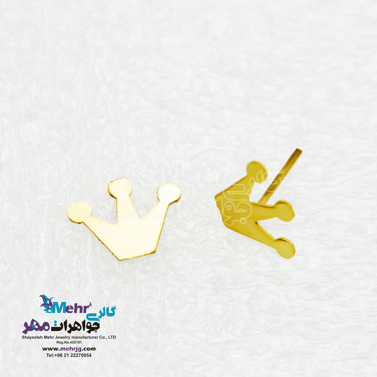 گوشواره طلا - طرح تاج