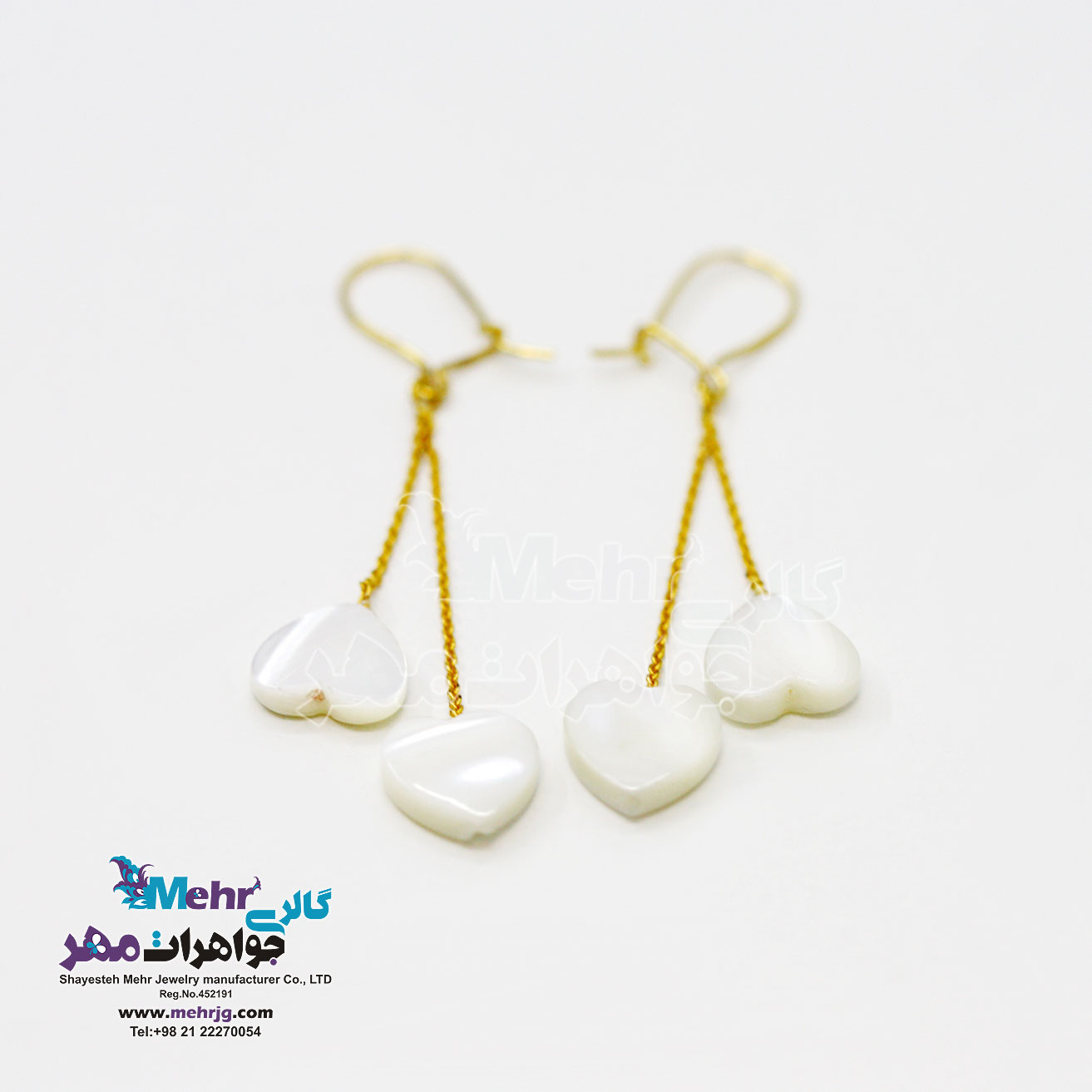 گوشواره طلا - صدف قلب