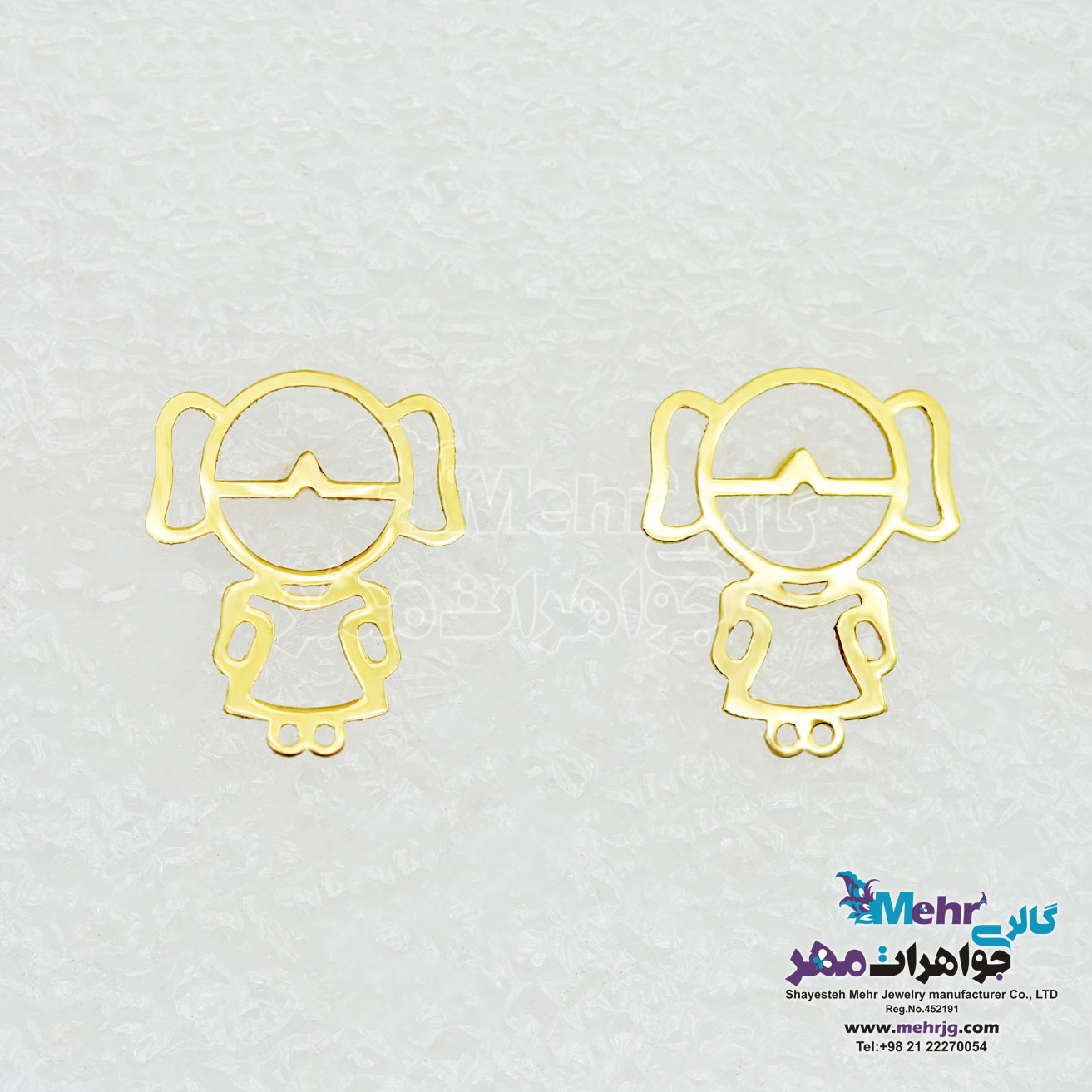 گوشواره طلا - طرح دختربچه