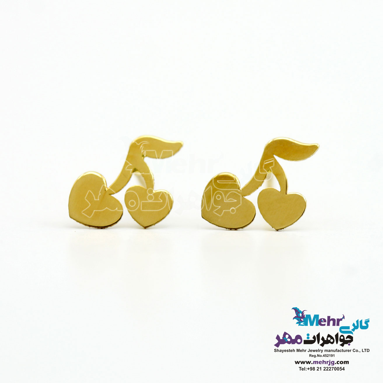 گوشواره طلا - طرح گیلاس