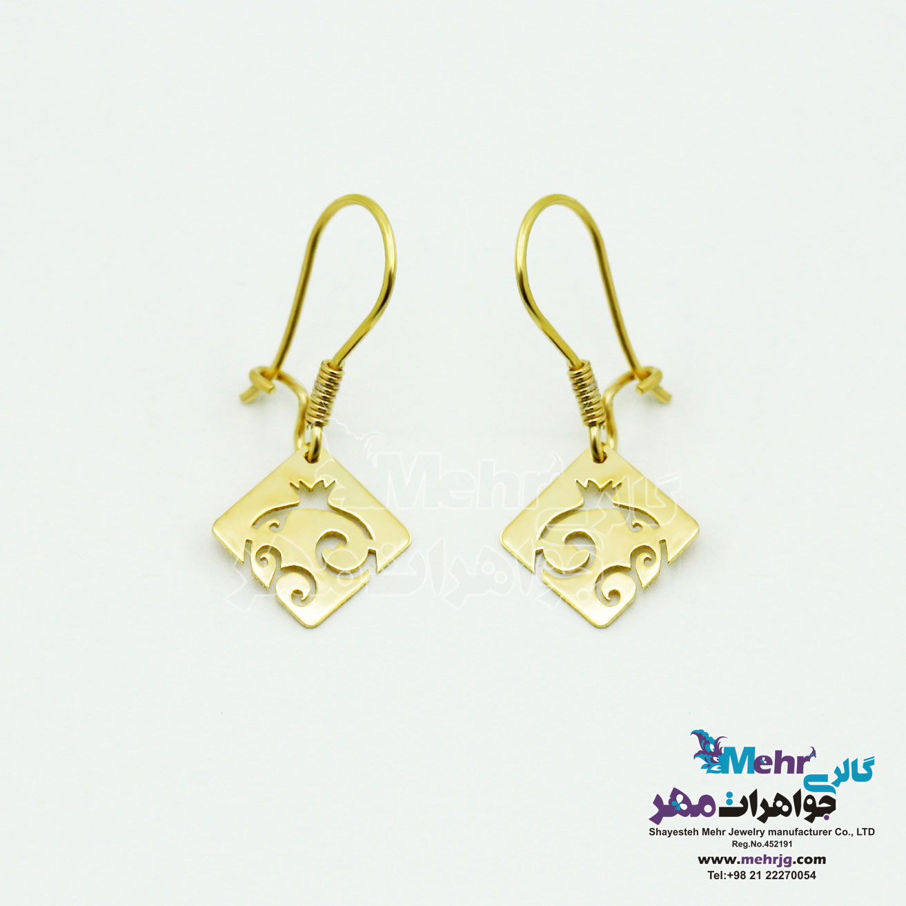 گوشواره طلا - طرح انار