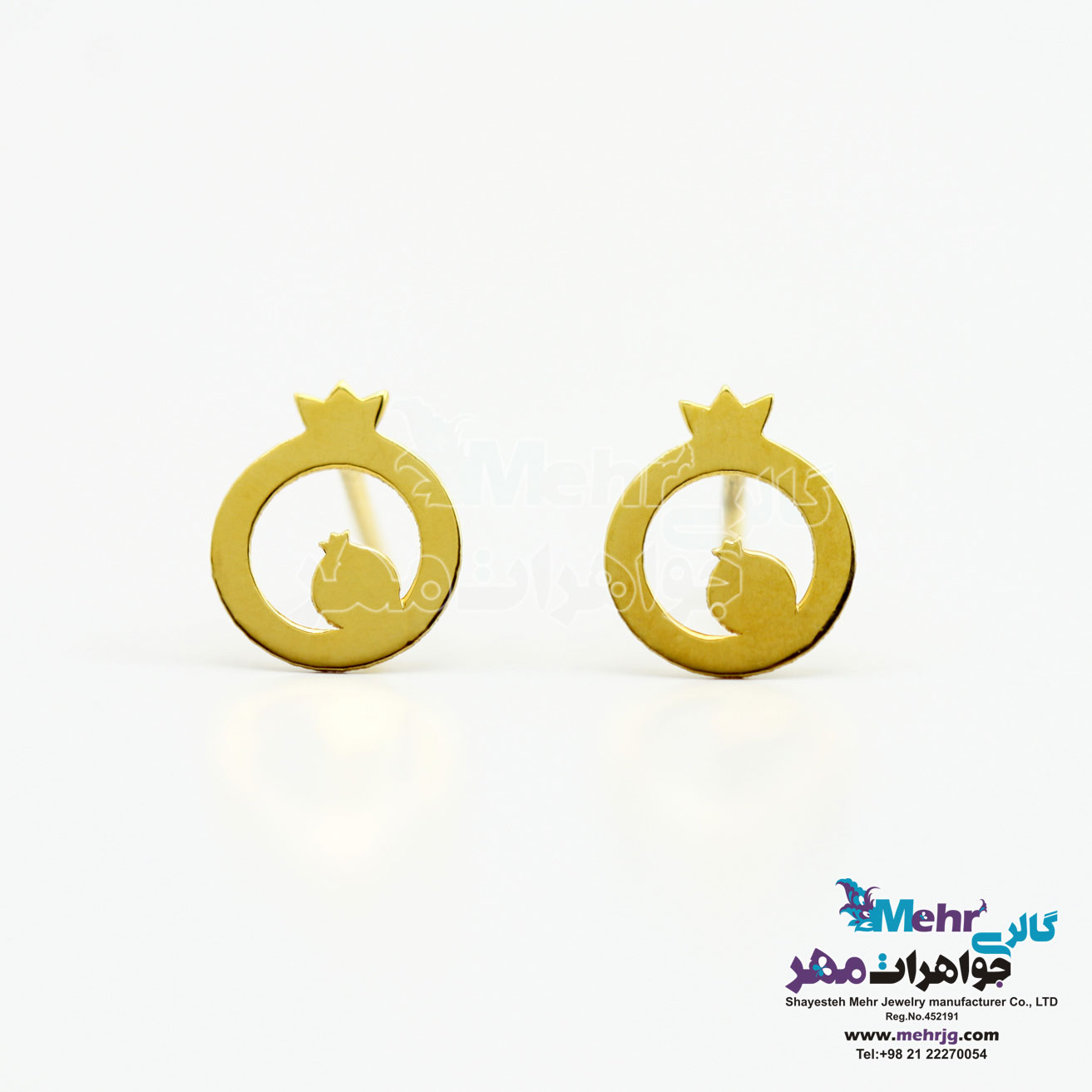 گوشواره طلا - طرح انار