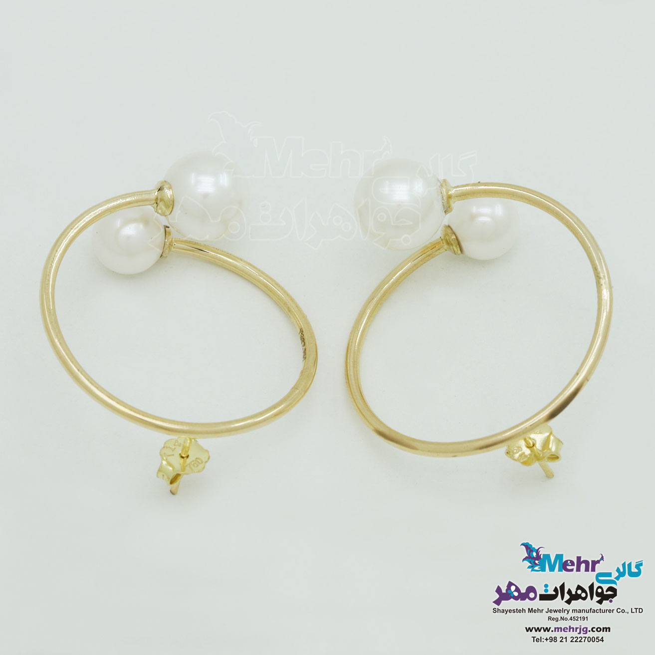 گوشواره طلا - طرح مروارید نشان