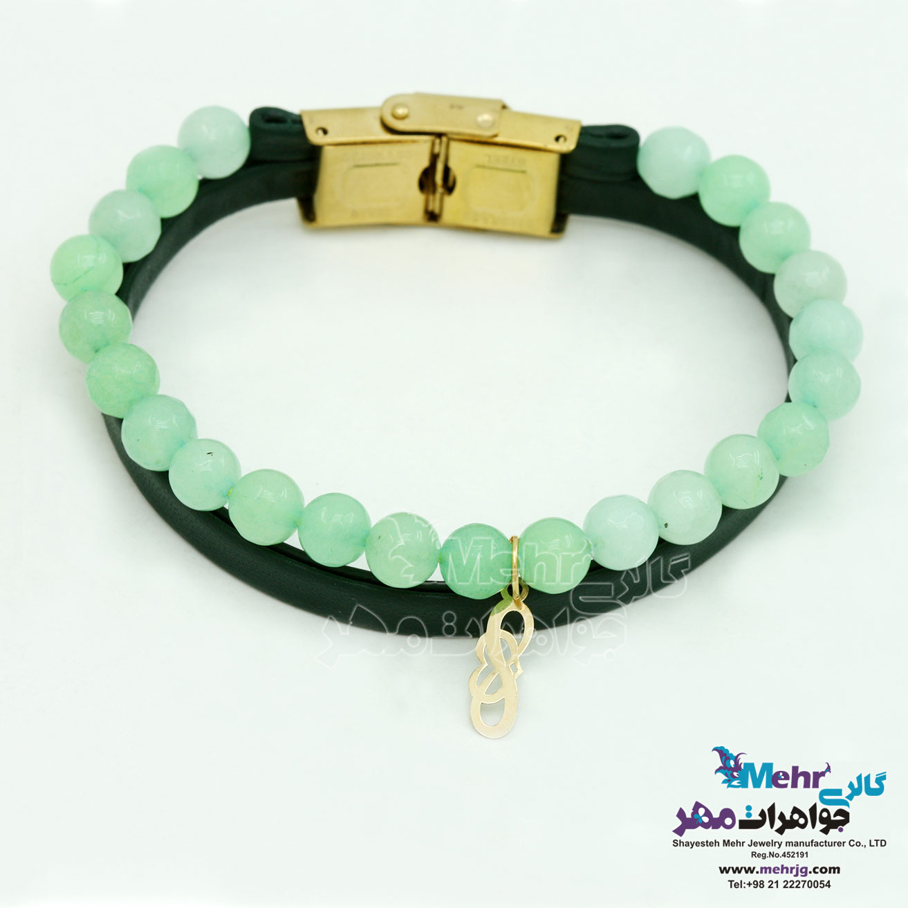 دستبند طلا و سنگ - طرح بی‌نهایت