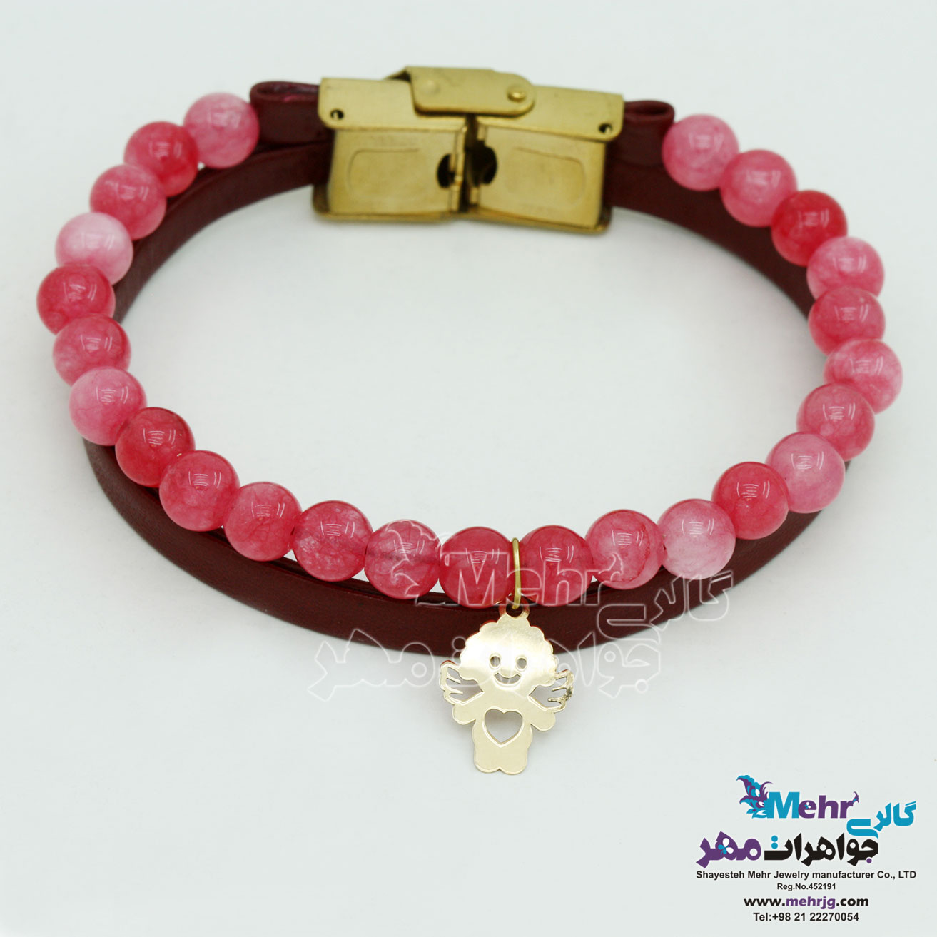 دستبند طلا و سنگ - طرح فرشته