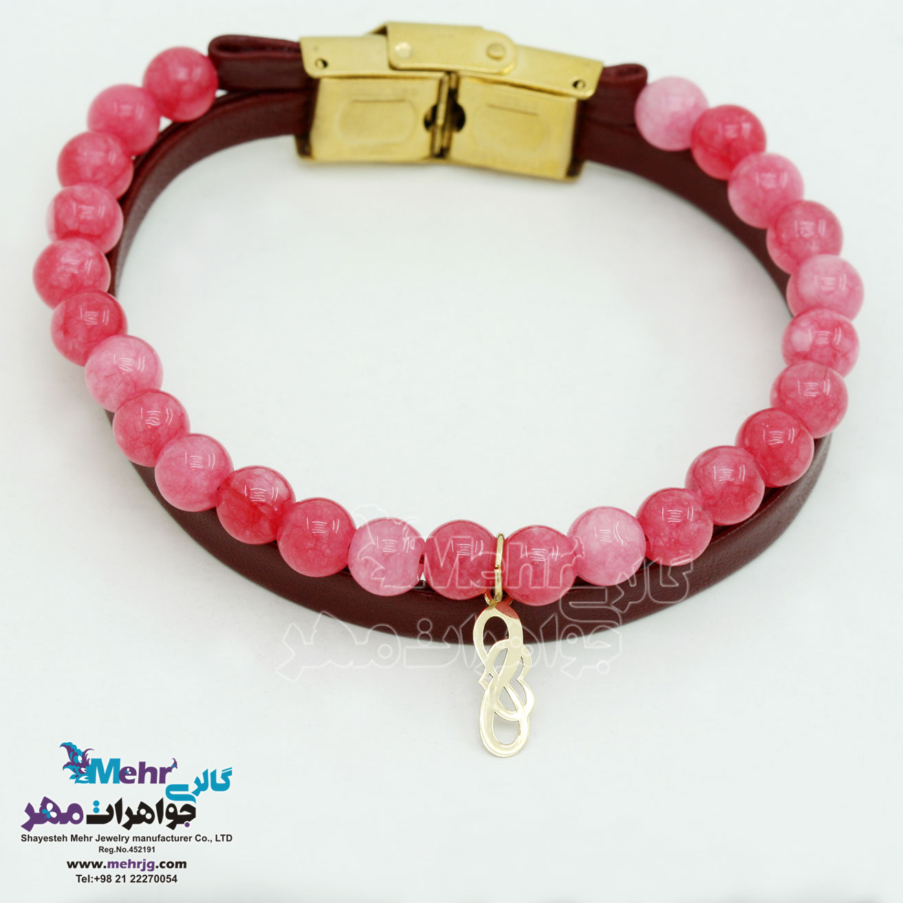دستبند طلا و سنگ - طرح بی‌نهایت
