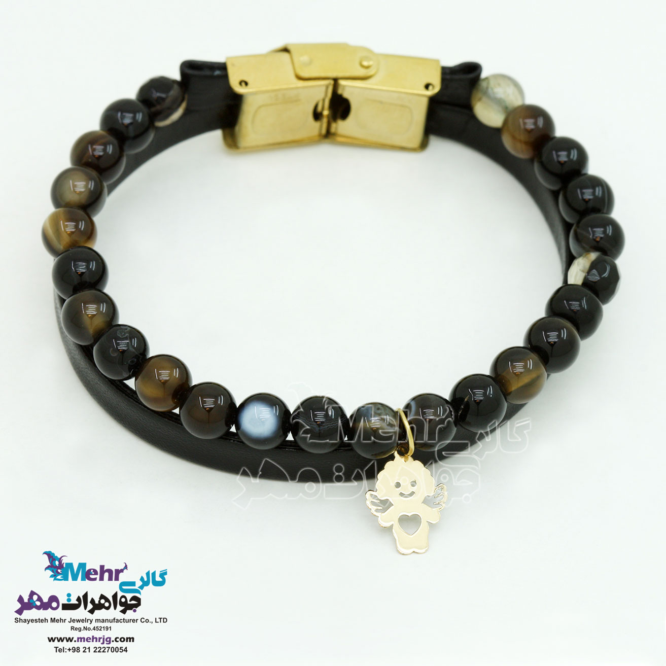 دستبند طلا و سنگ - طرح فرشته