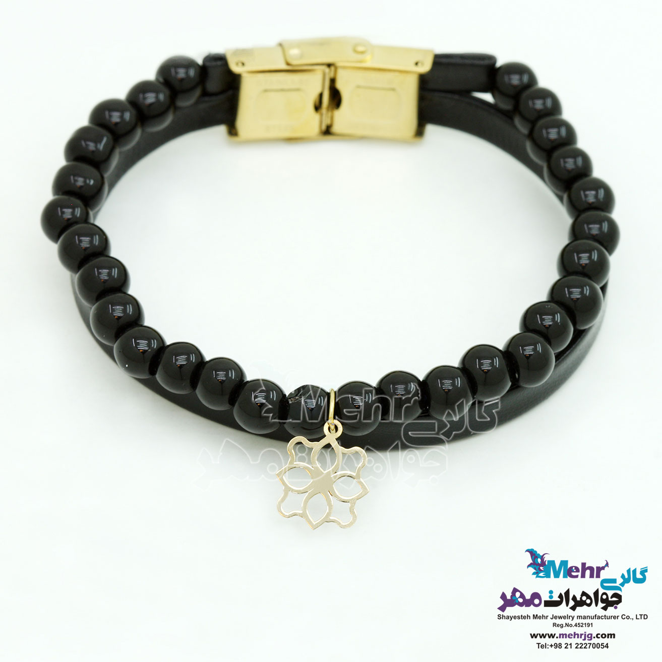دستبند طلا و سنگ - طرح اسلیمی