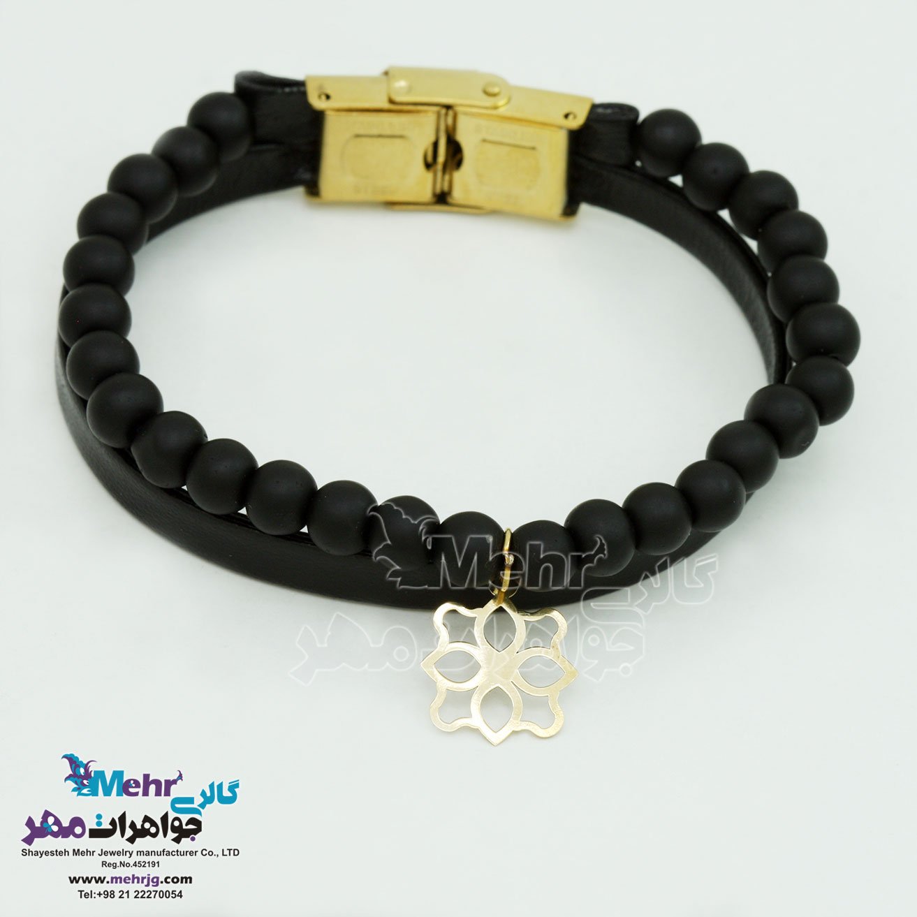 دستبند طلا و سنگ - طرح اسلیمی