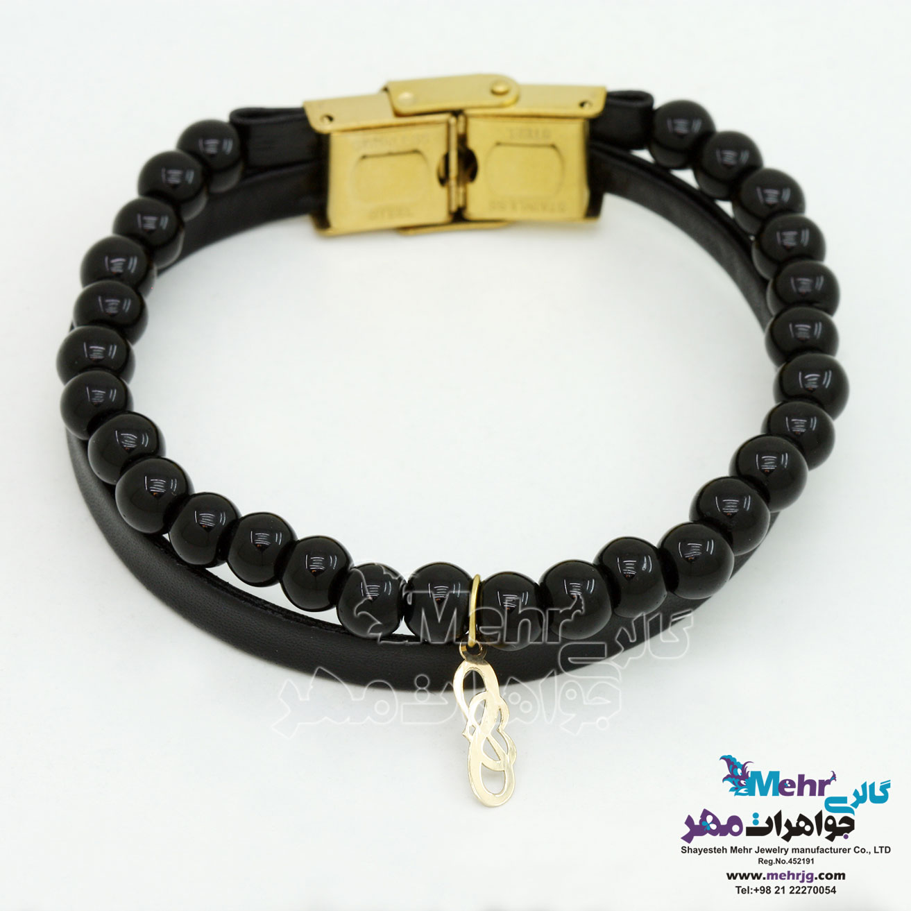 دستبند طلا و سنگ - طرح بی‌نهایت