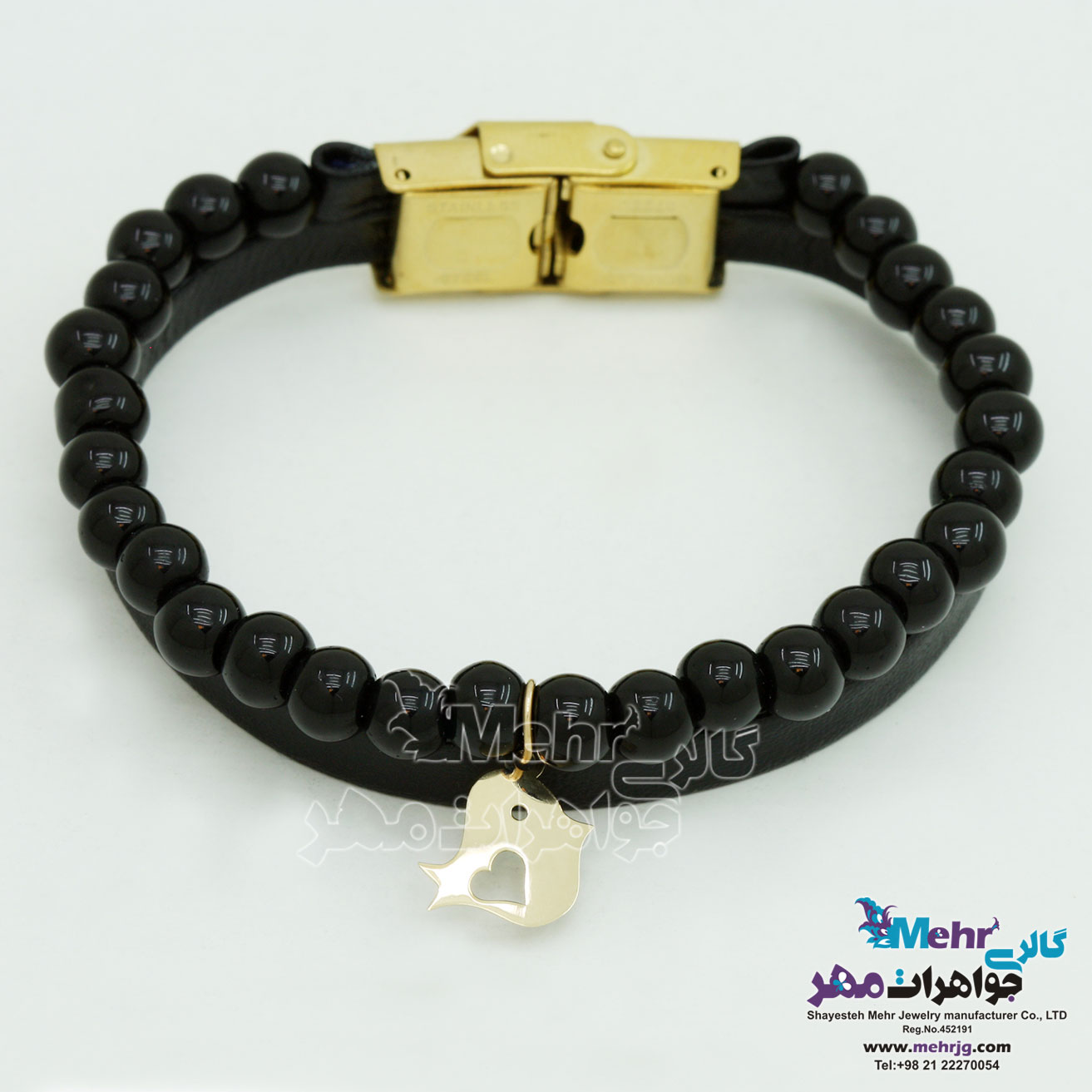 دستبند طلا و سنگ - طرح جوجه