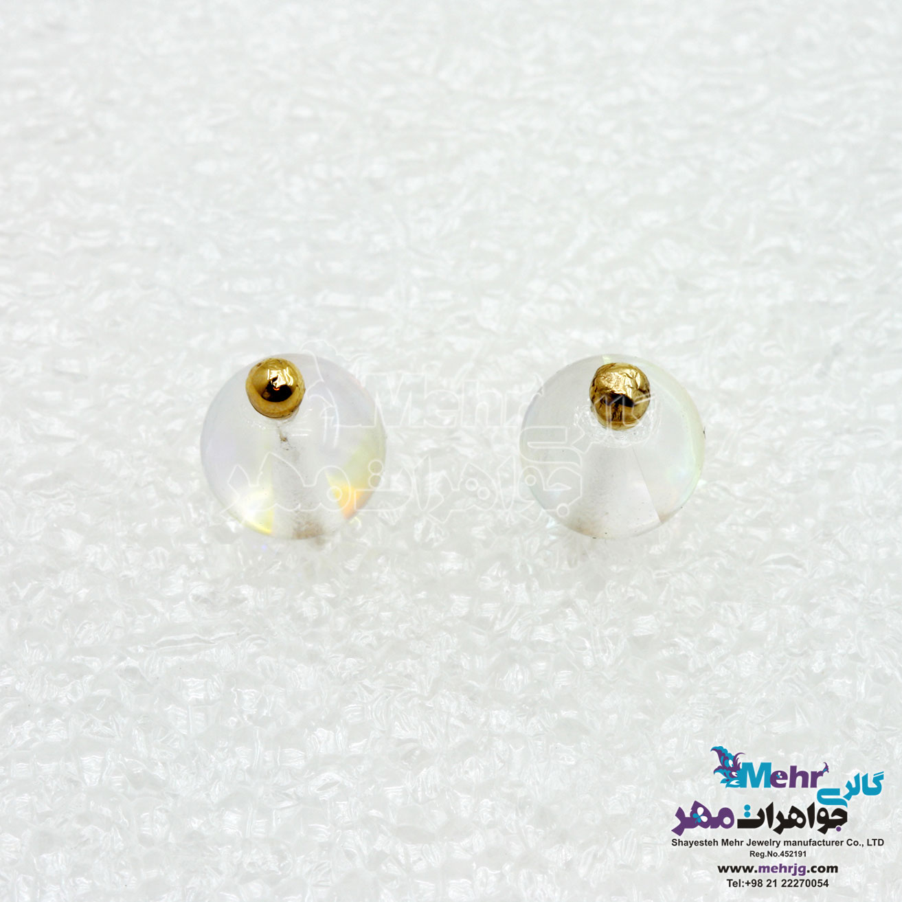 گوشواره طلا - طرح حباب هفت رنگ