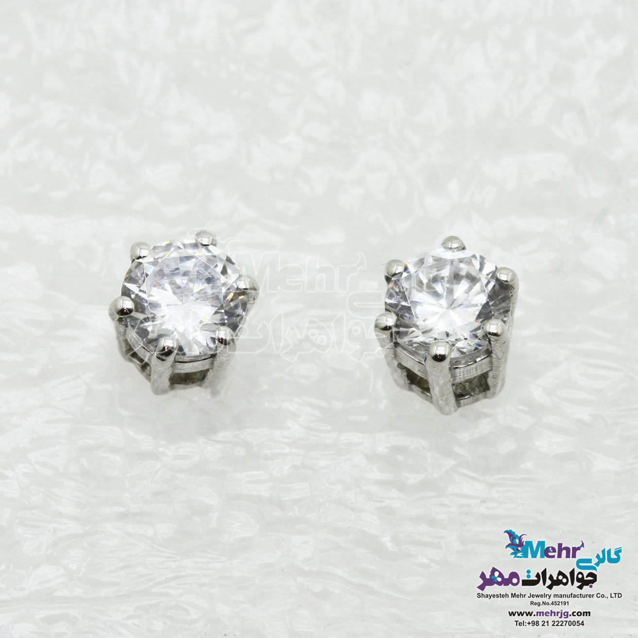 گوشواره طلا - طرح تک سنگ