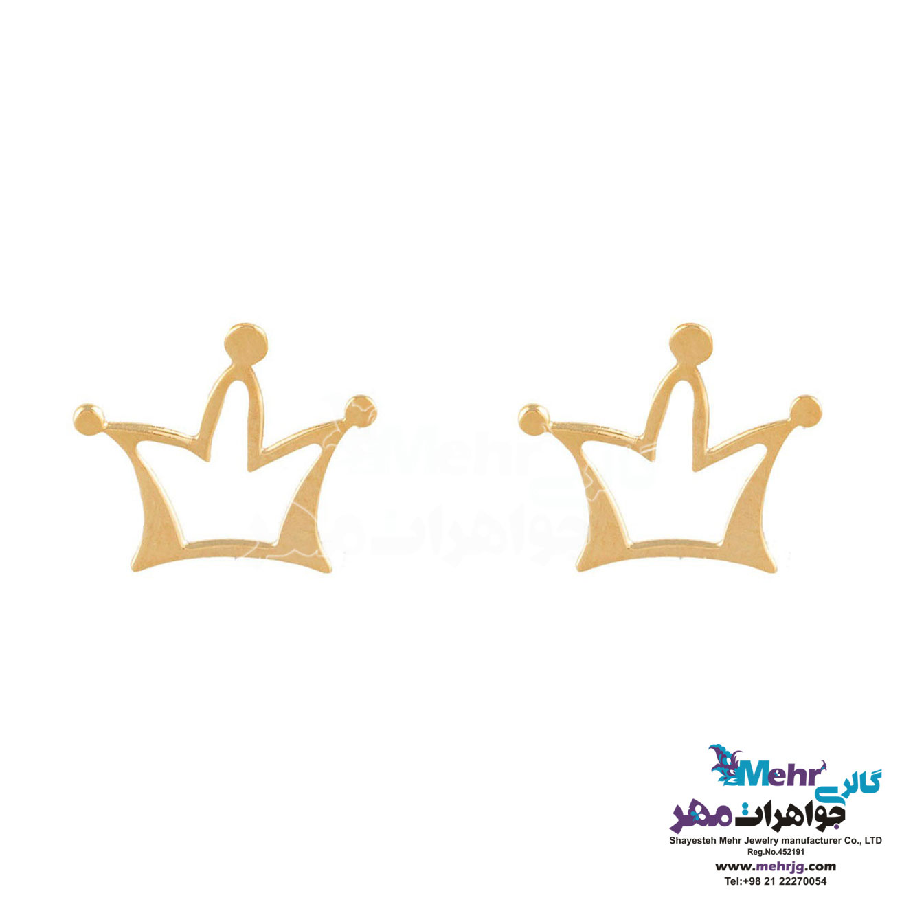 گوشواره طلا - طرح تاج
