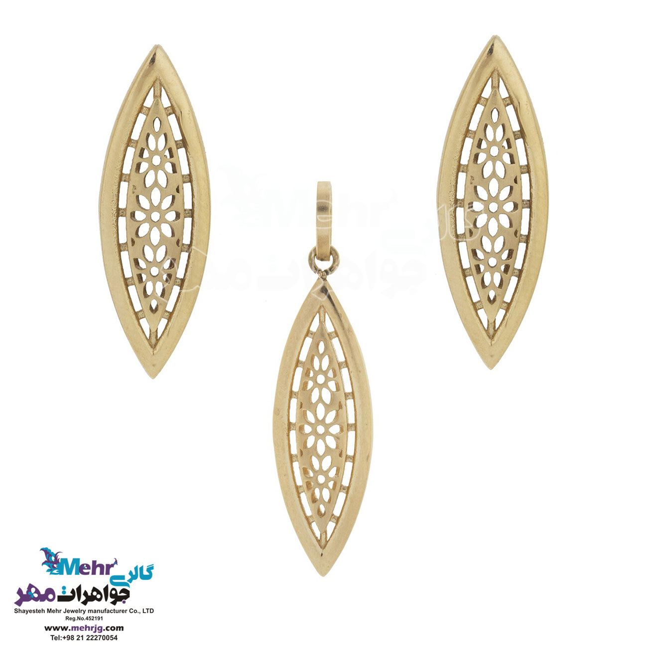 نیم ست طلا - آویز و گوشواره - طرح چشم
