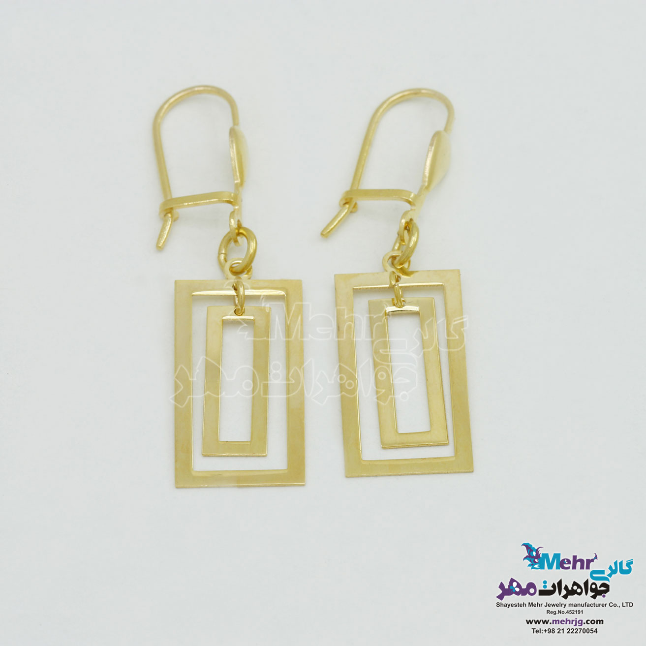 گوشواره طلا - طرح هندسی