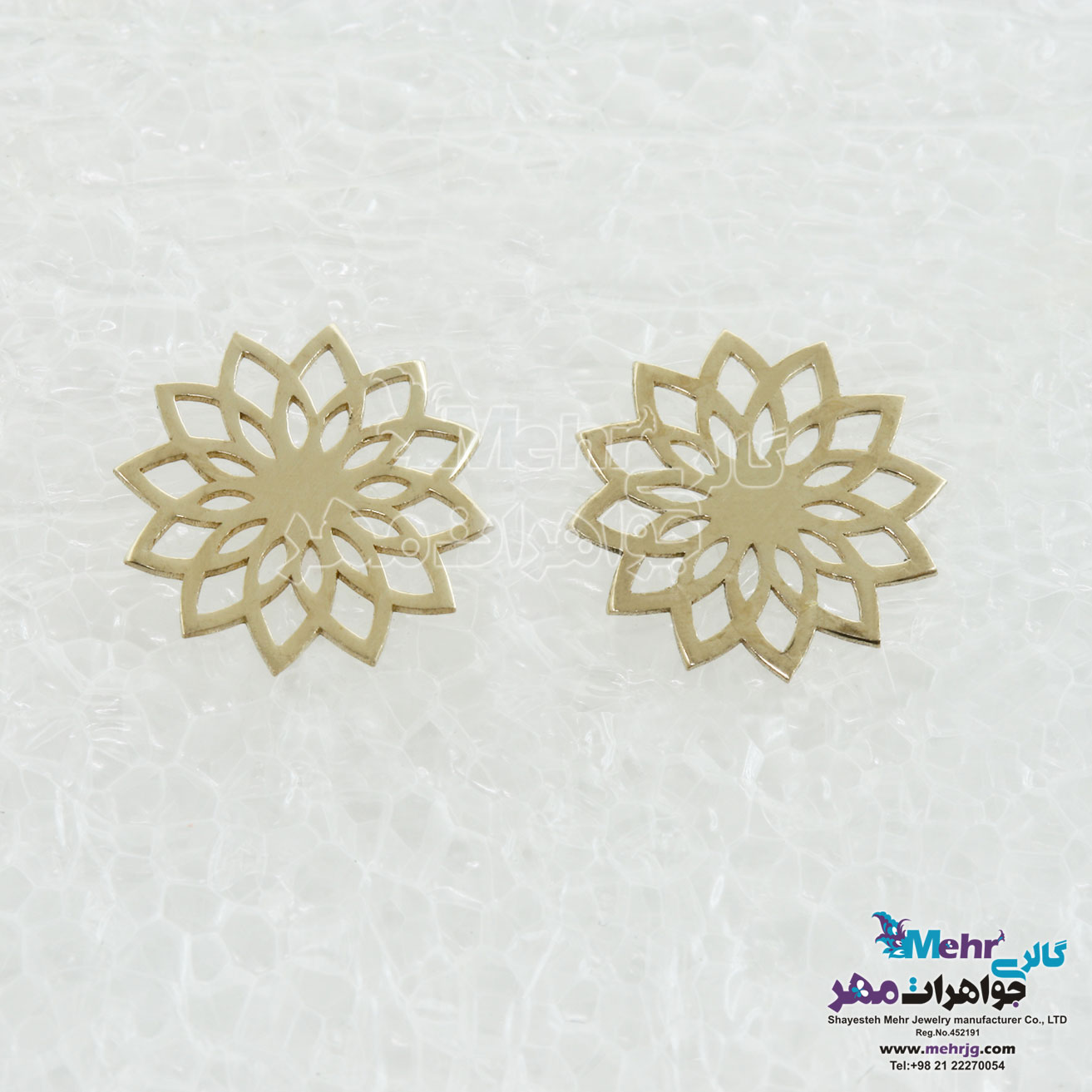 گوشواره طلا - طرح گل خورشیدی